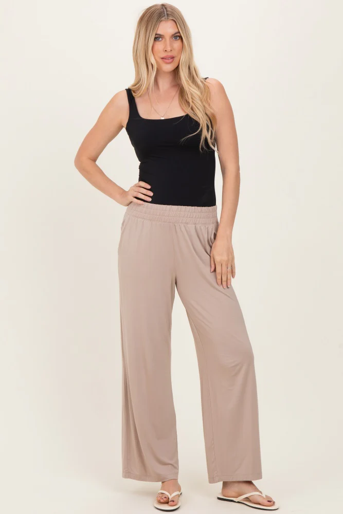 Beige Ankle Wide Leg Pants - Image 6