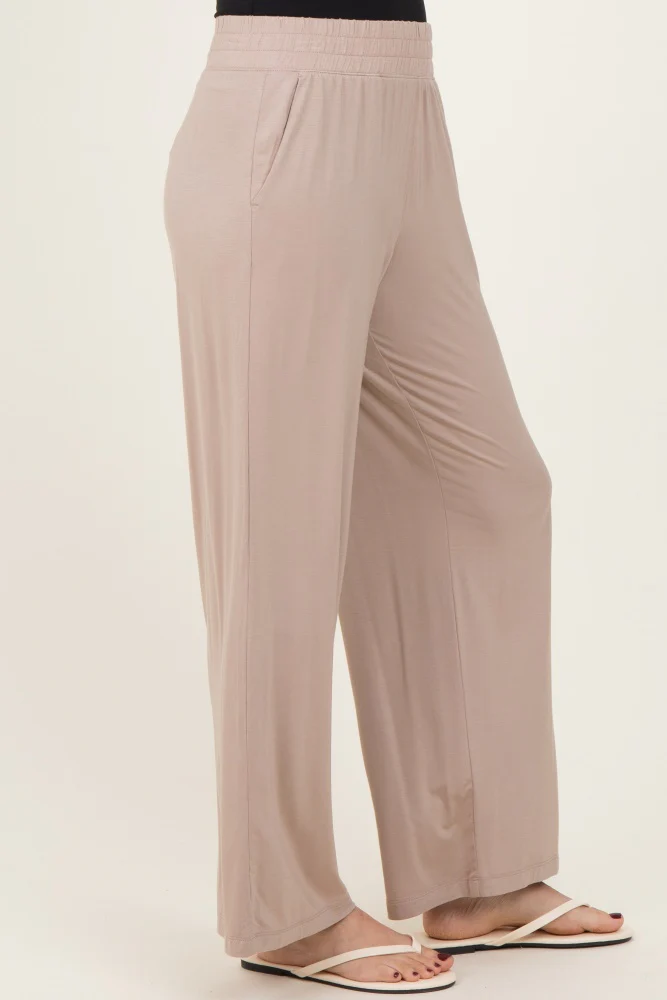 Beige Ankle Wide Leg Pants - Image 8