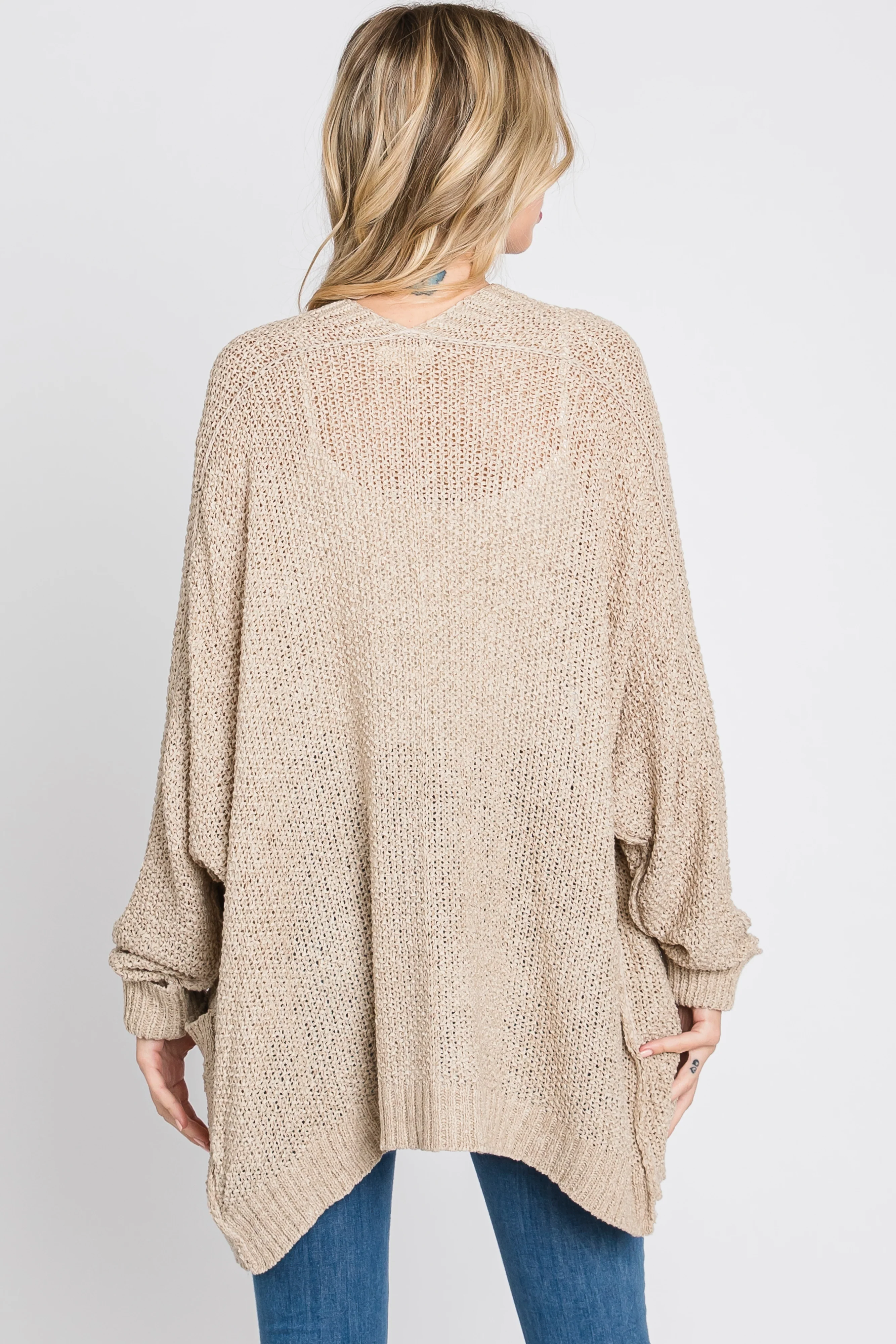 Beige Cuff Sleeve Cardigan - Image 7