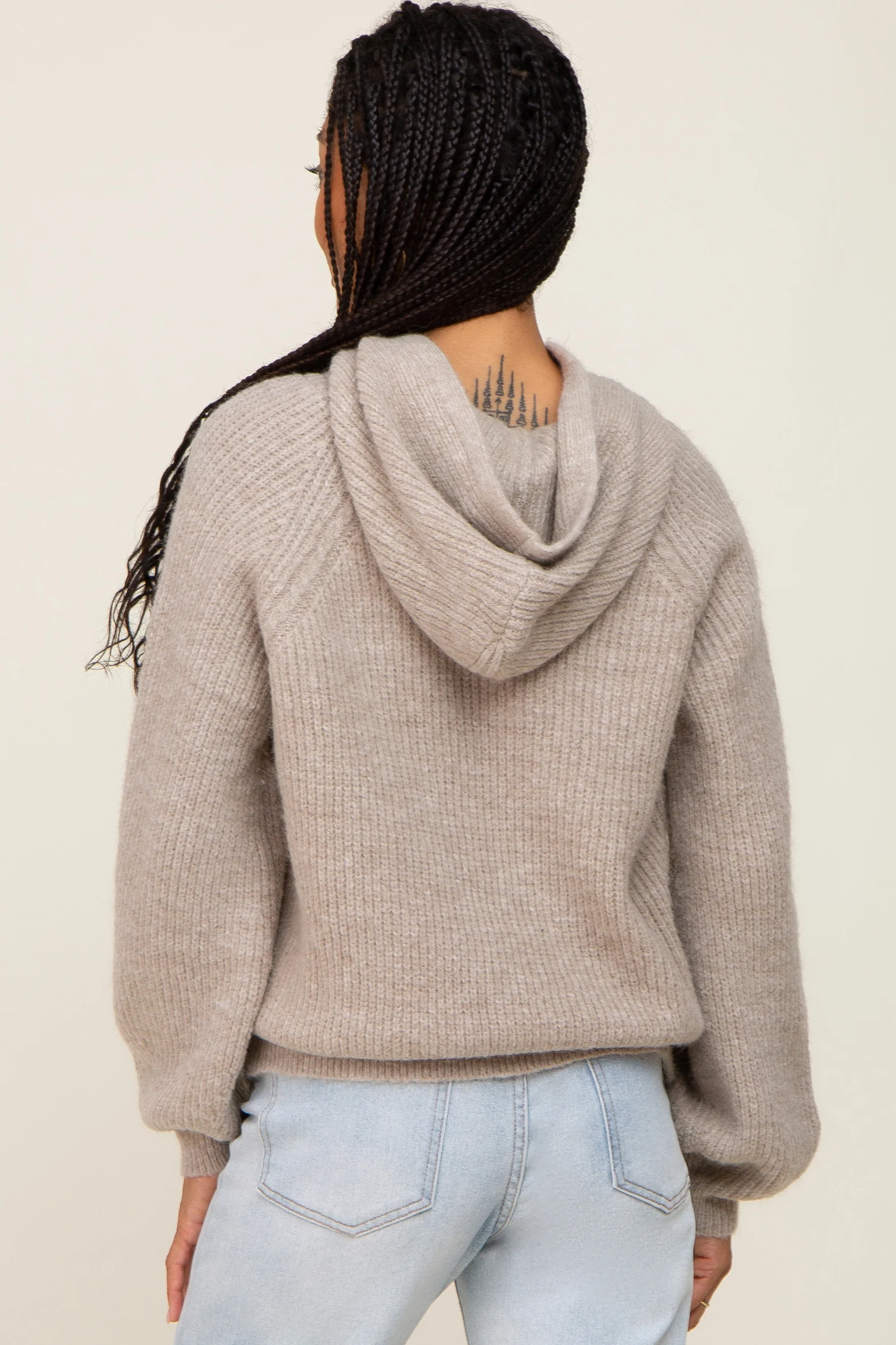 Beige Hooded Sweater - Image 3