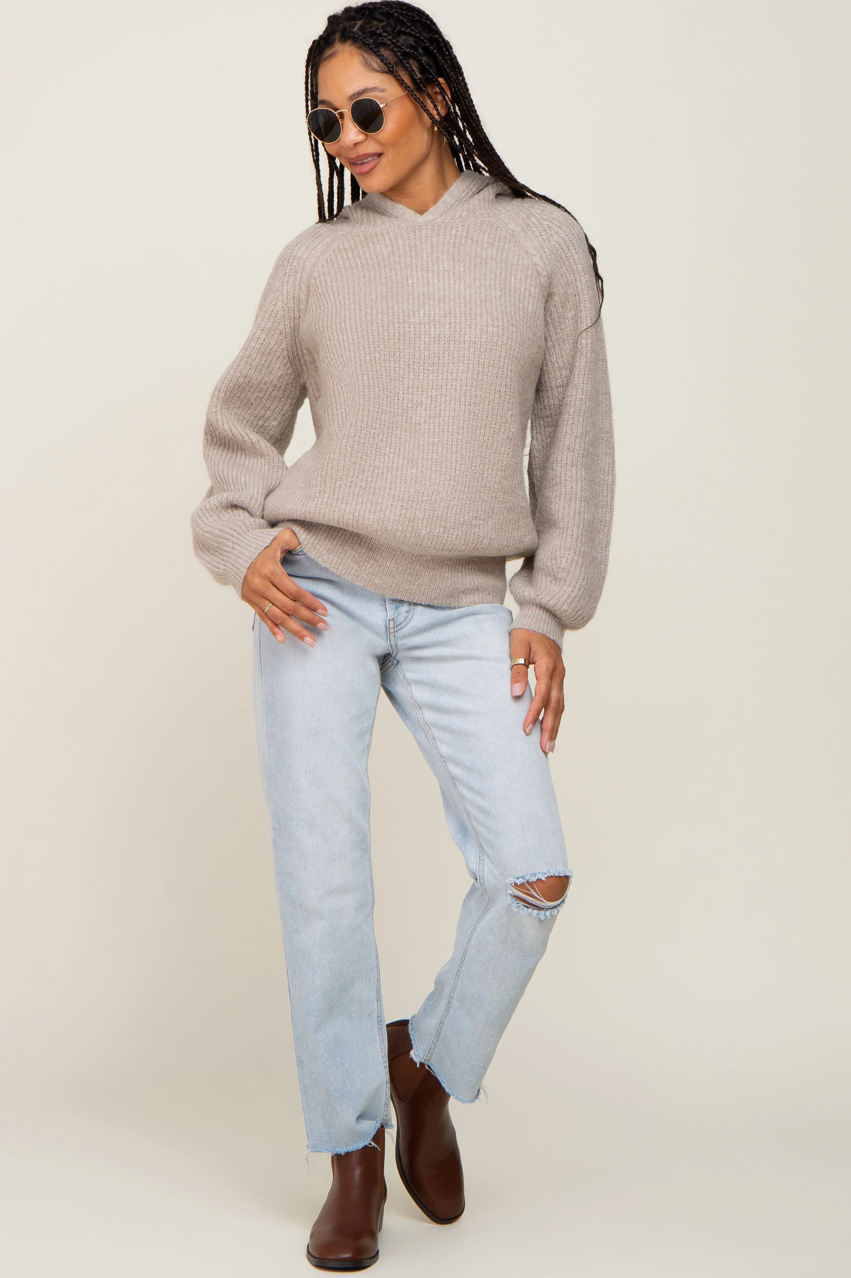Beige Hooded Sweater - Image 4