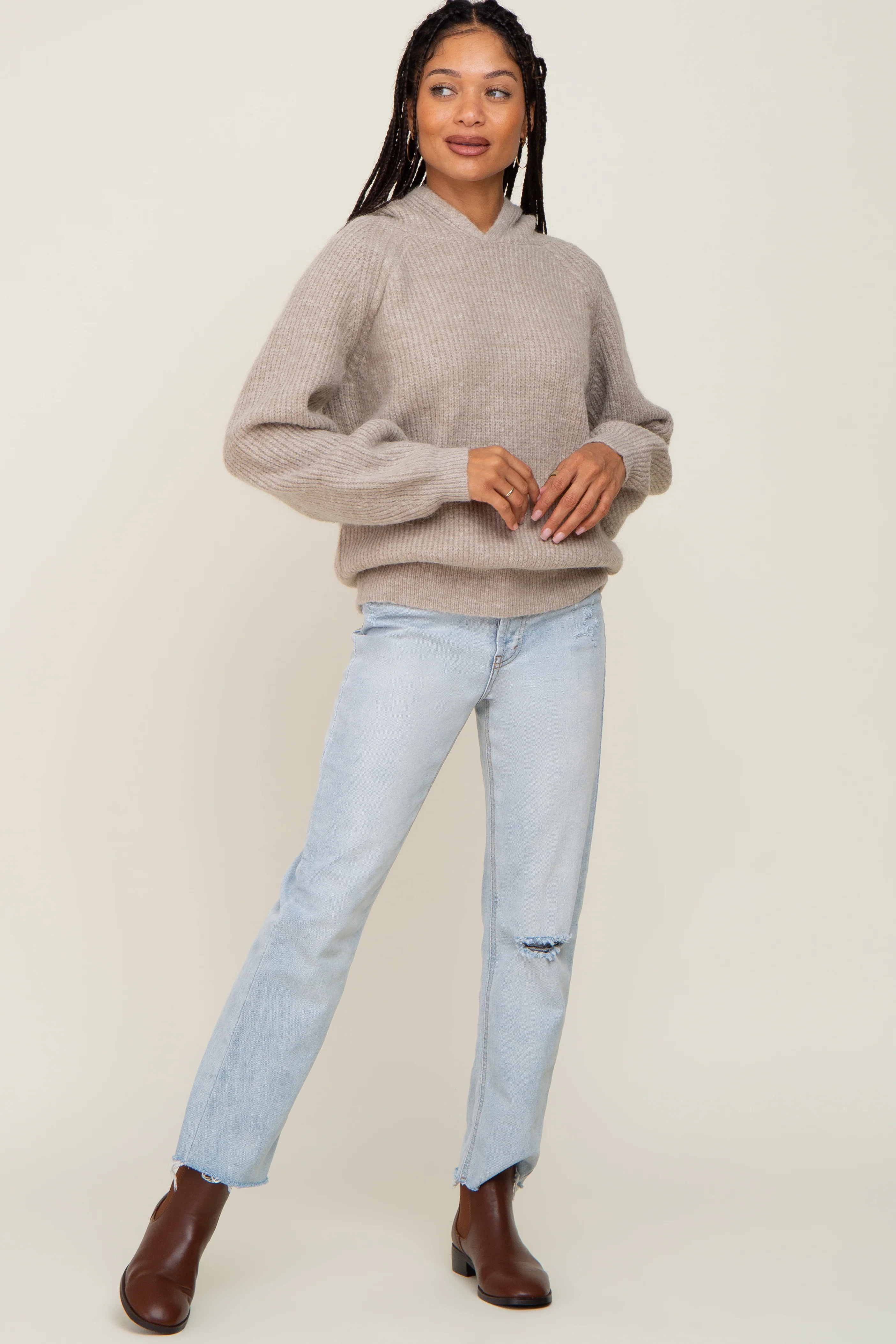 Beige Hooded Sweater - Image 5