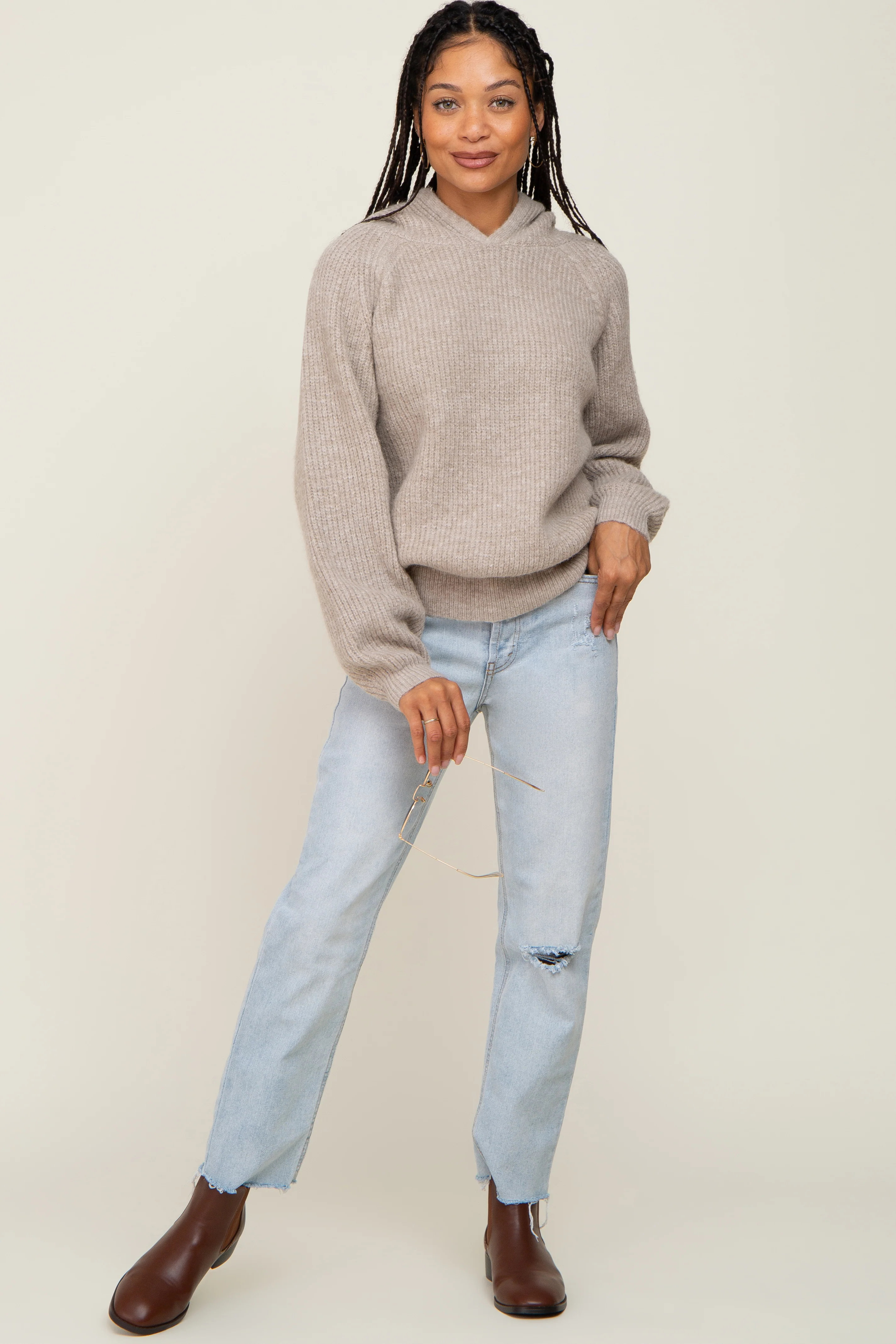 Beige Hooded Sweater - Image 6