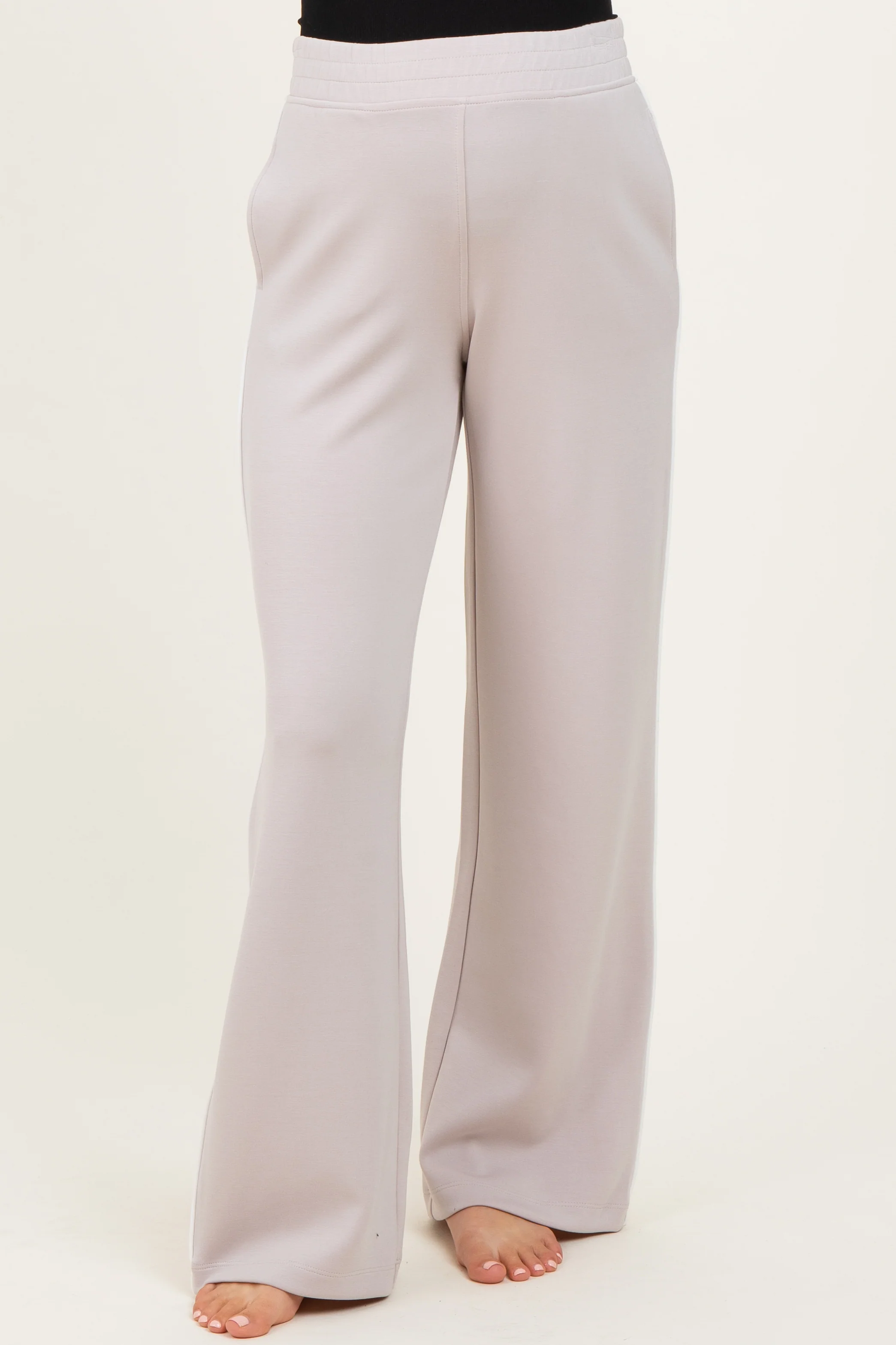 Beige Stripe Detail Maternity Lounge Pants - Image 2