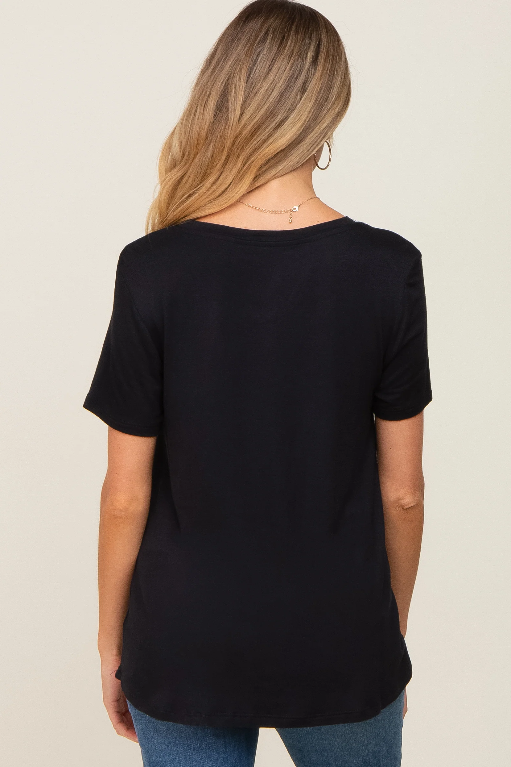Black Basic Maternity Tee - Image 3