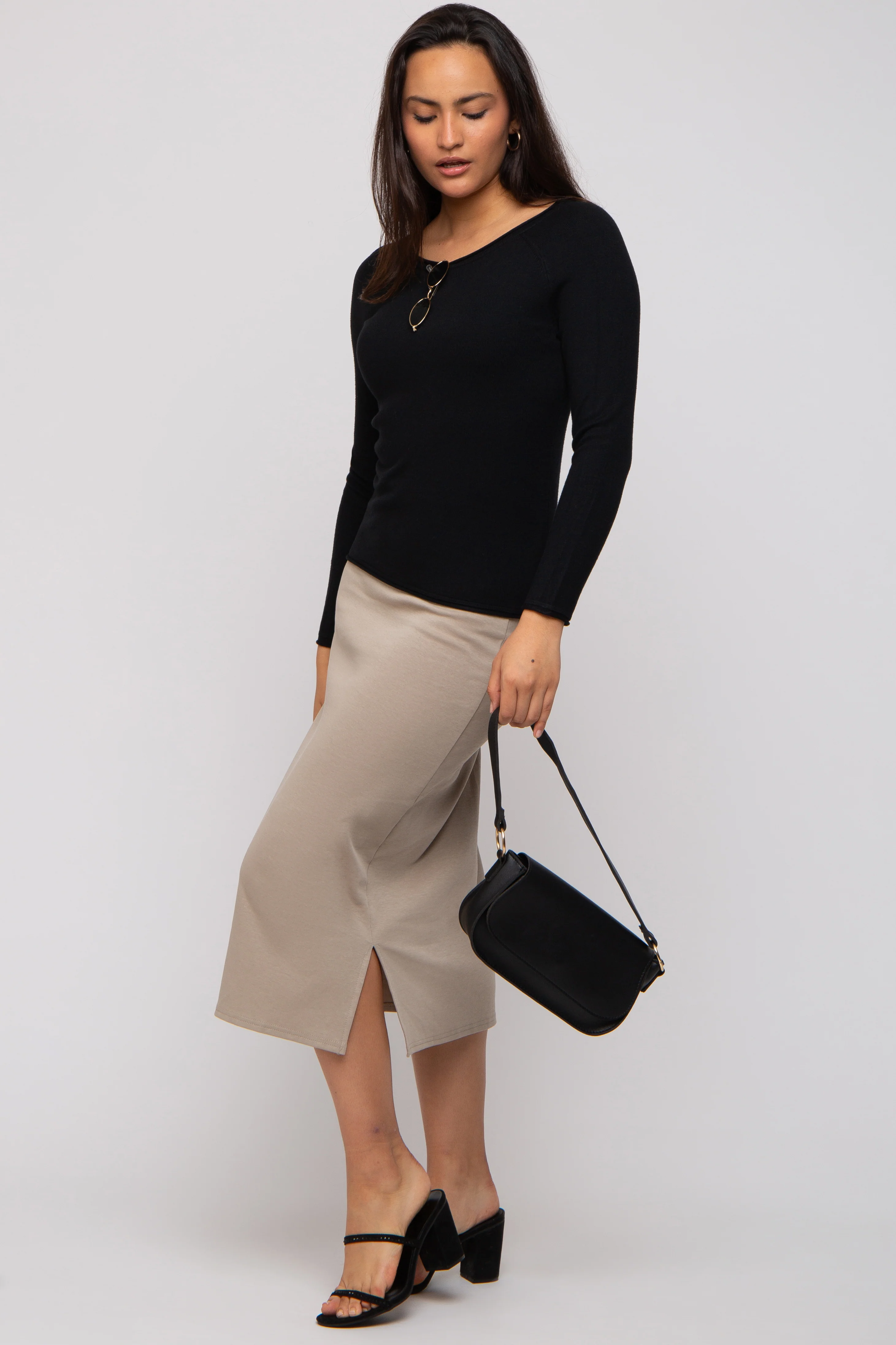 Black Basic Raglan Sleeve Sweater Top - Image 4