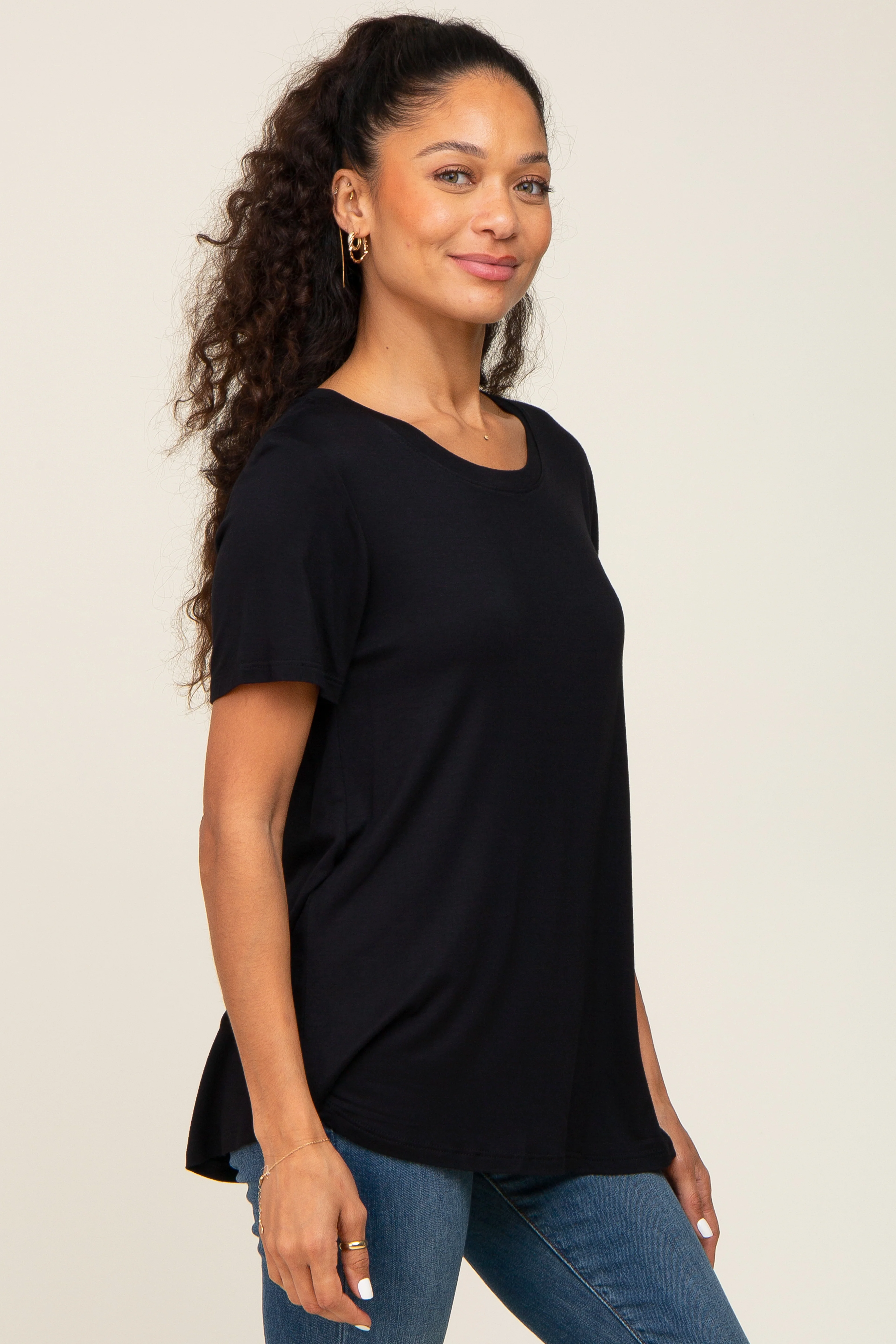 Black Basic Tee - Image 2