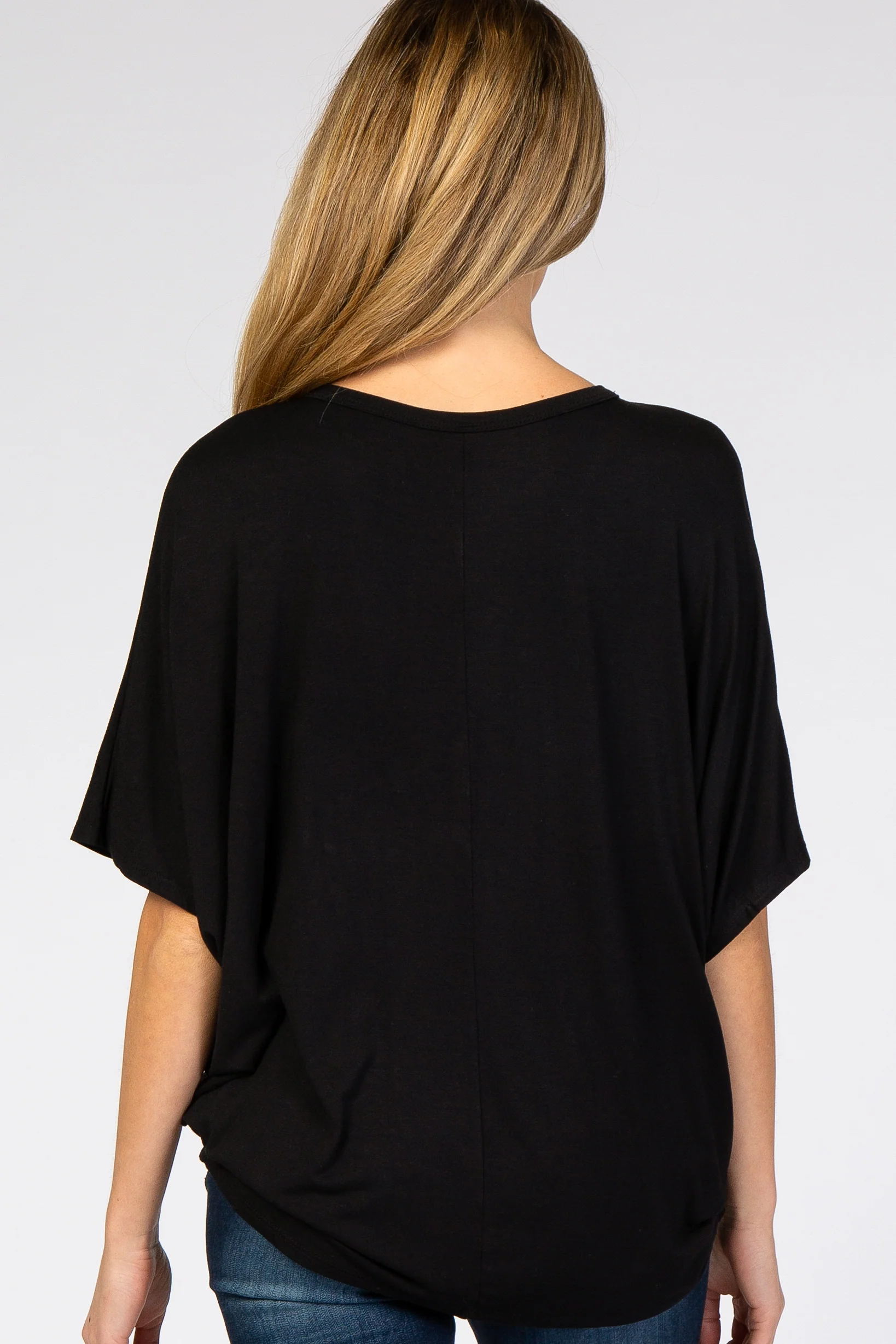 Black Button Front Maternity Tunic - Image 3