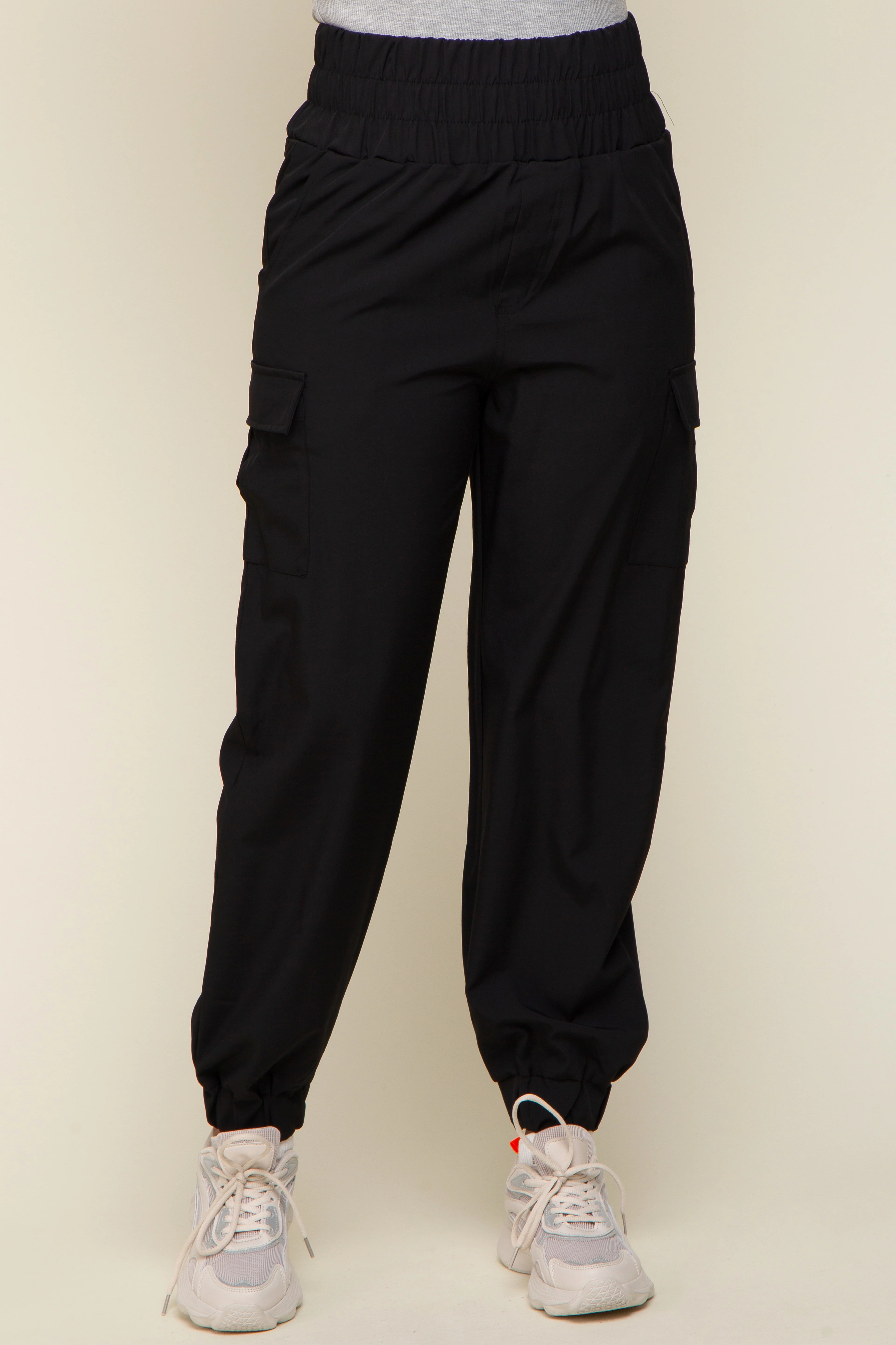 Black Cargo Pocket Joggers - Image 2
