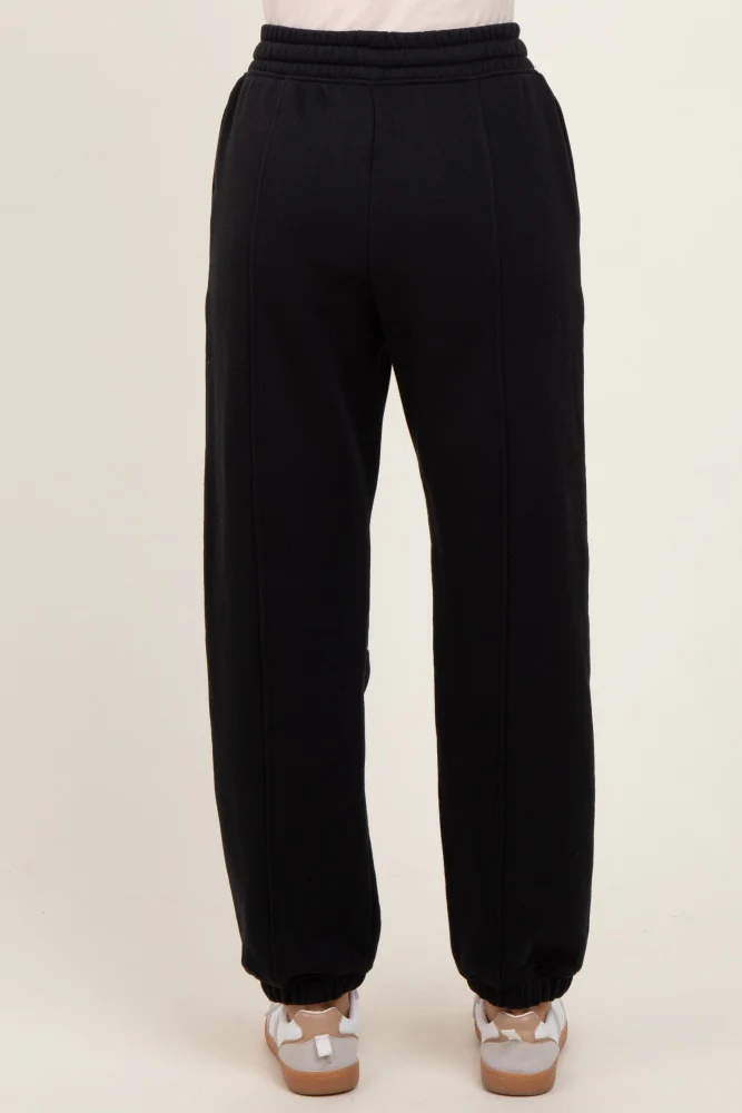 Black Drawstring Relaxed Fit Sweatpants - Image 5