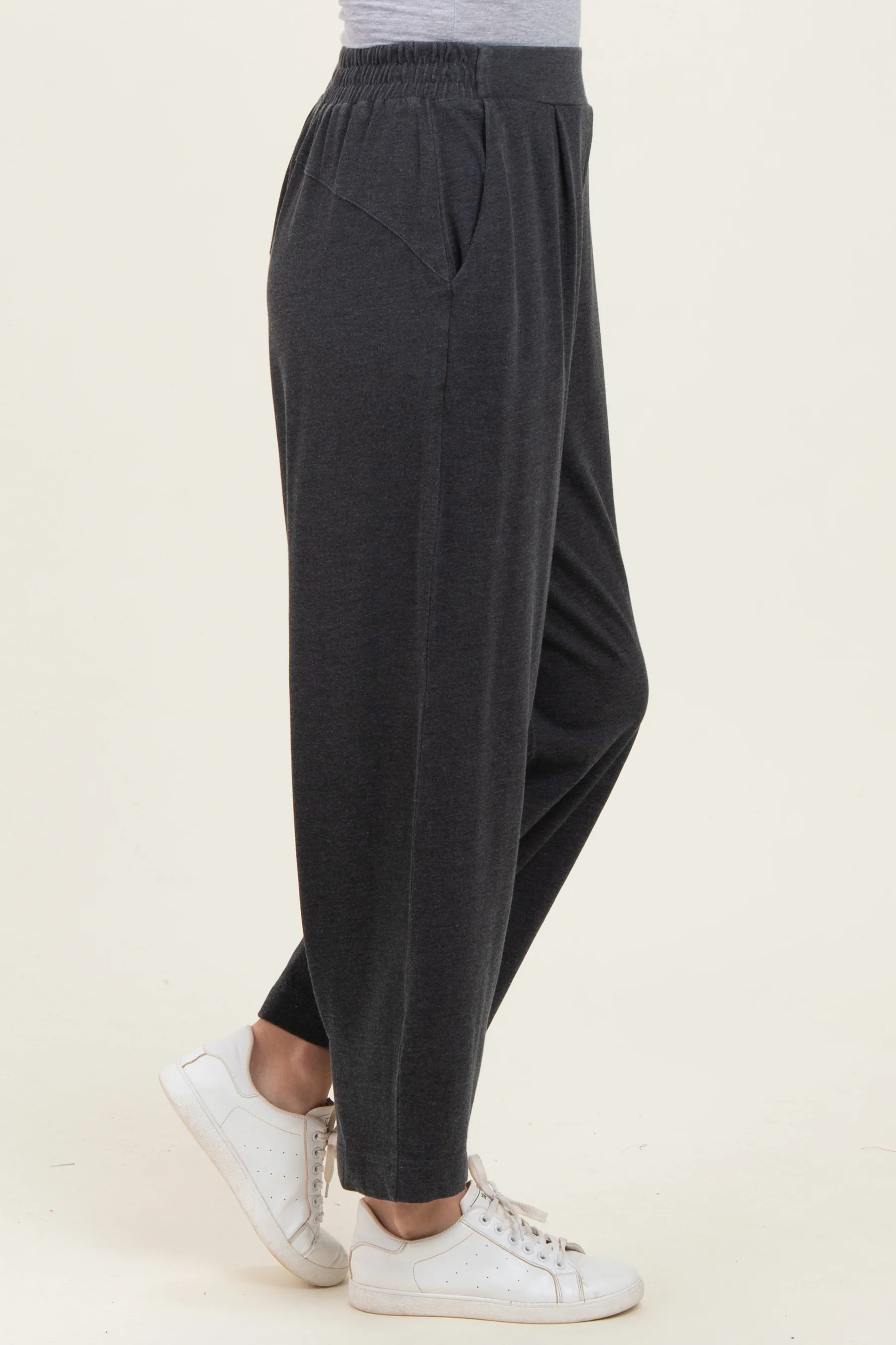 Black Mineral Wash Pleated Lounge Pants - Image 3