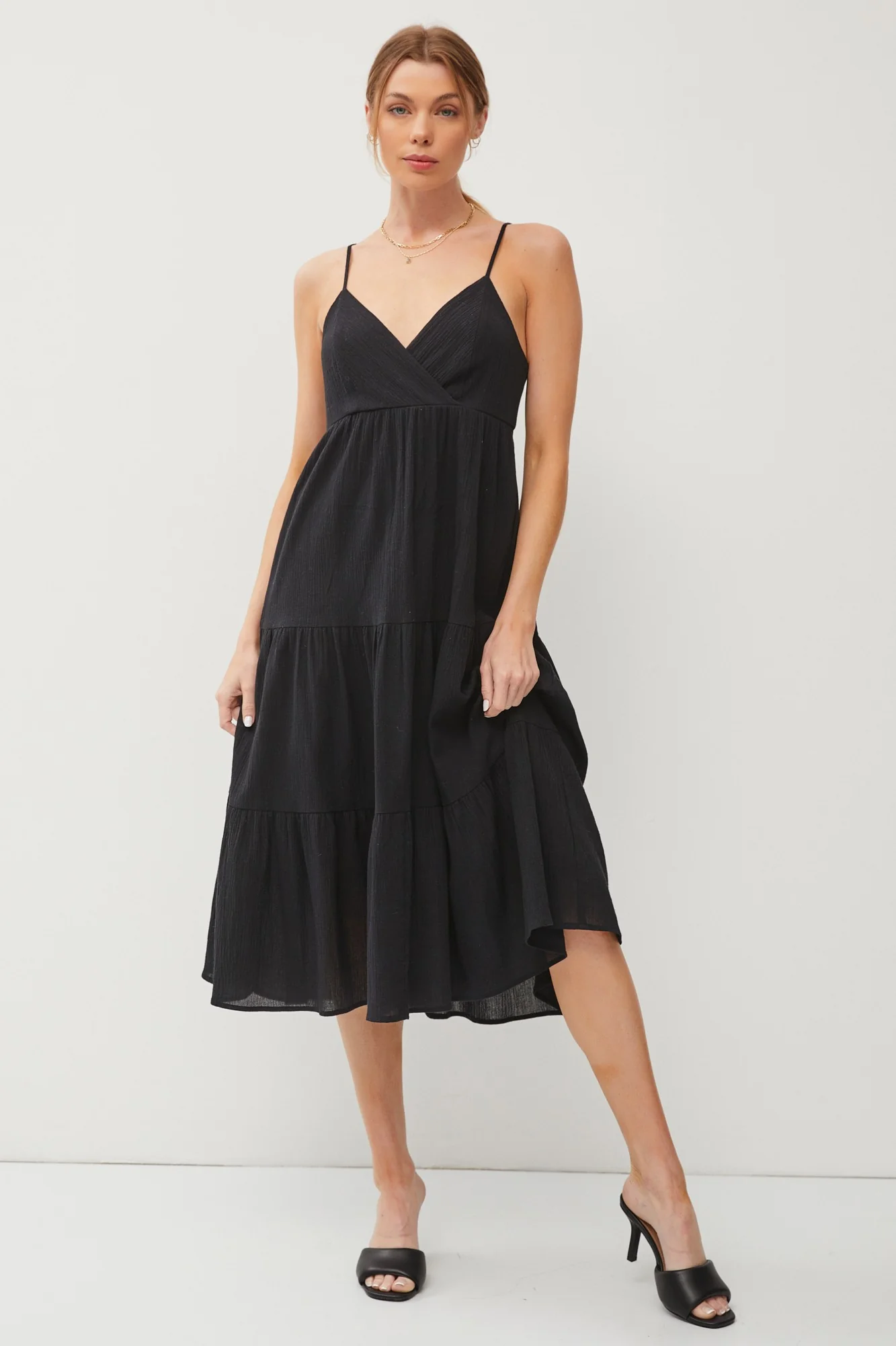 Black Sleeveless Maternity Maxi Dress - Image 3