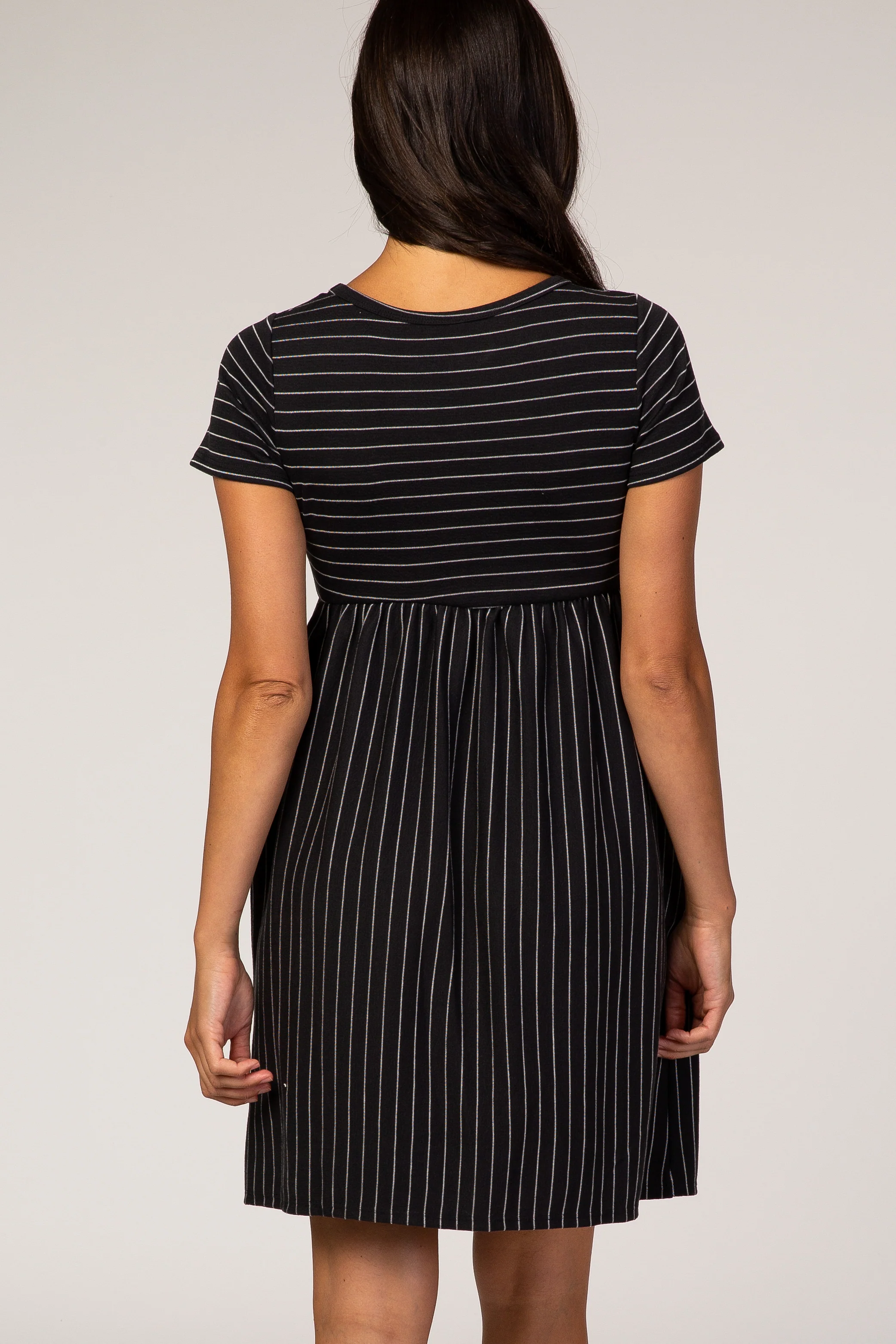 Black Striped Babydoll Dress - Image 4