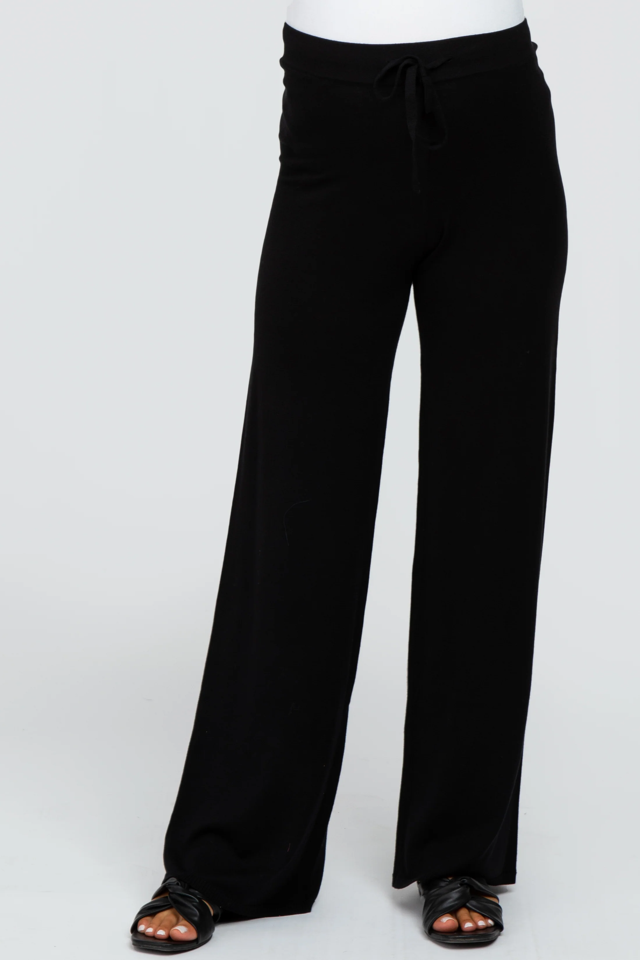 Black Sweater Knit Maternity Pants - Image 2
