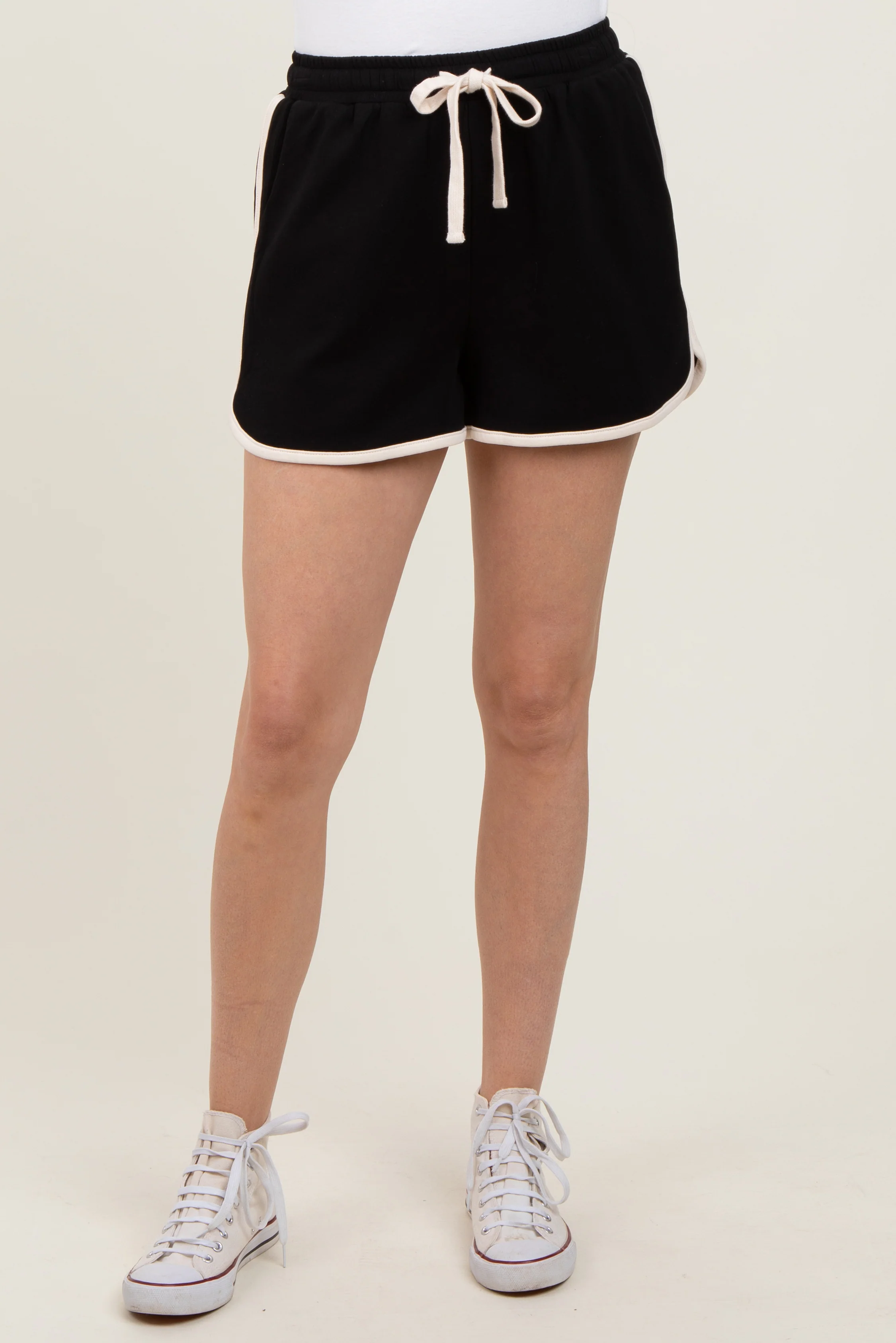 Black White Trim Shorts - Image 3