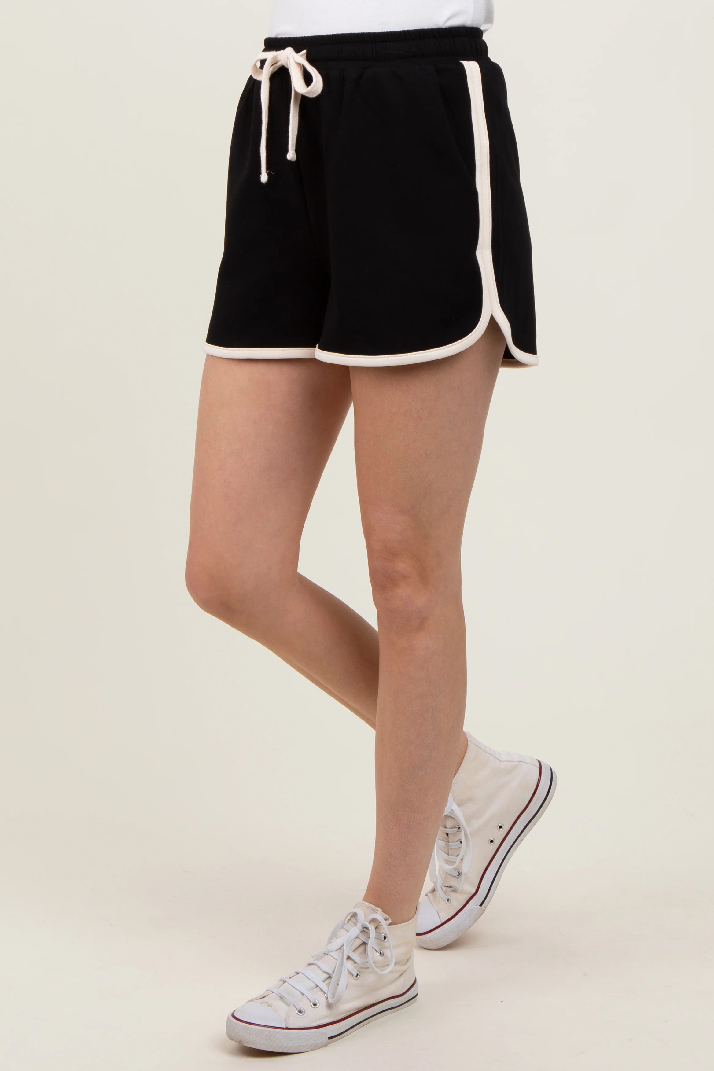 Black White Trim Shorts - Image 4
