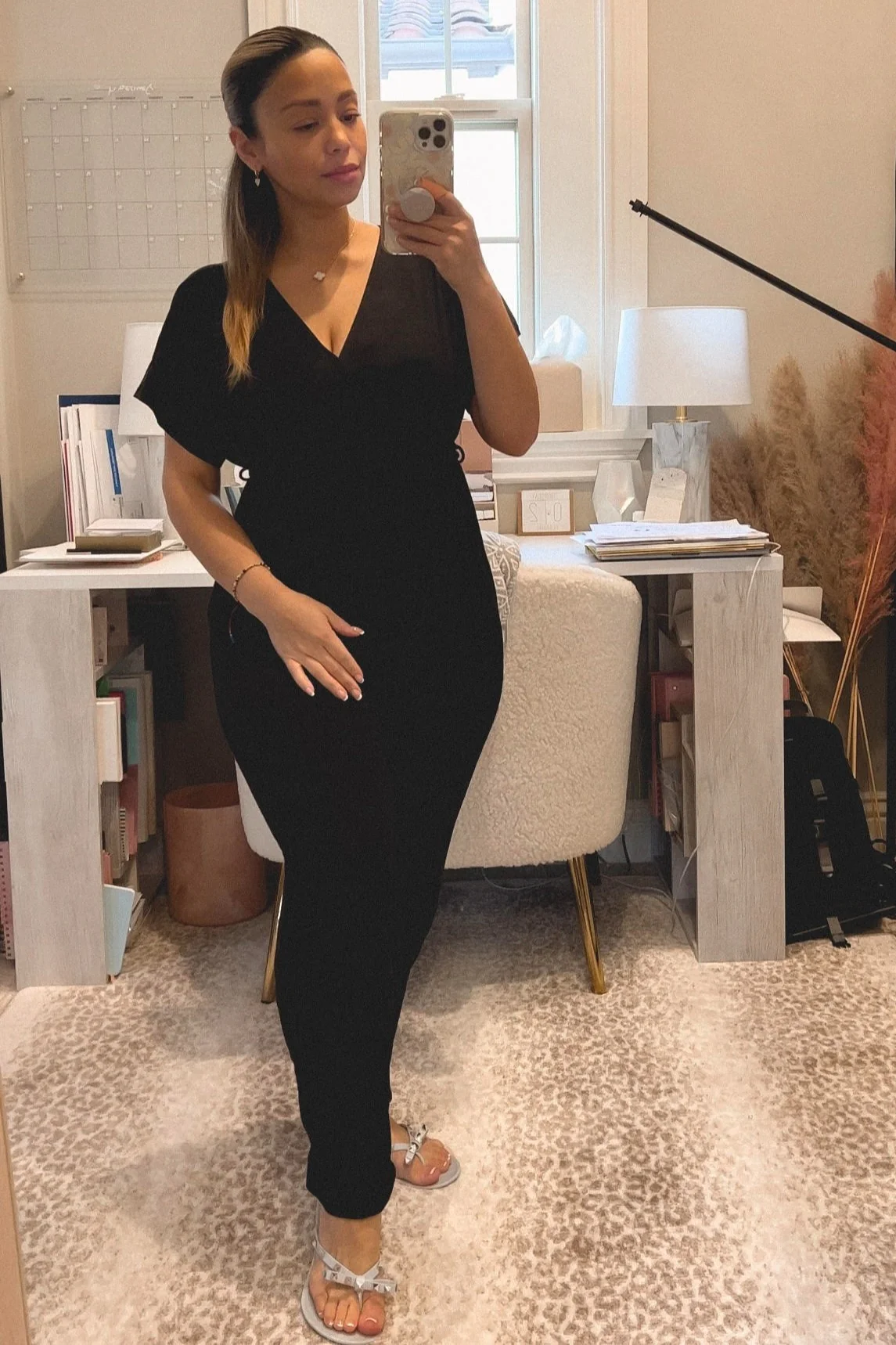Black Wrap Tie Jumpsuit - Image 5