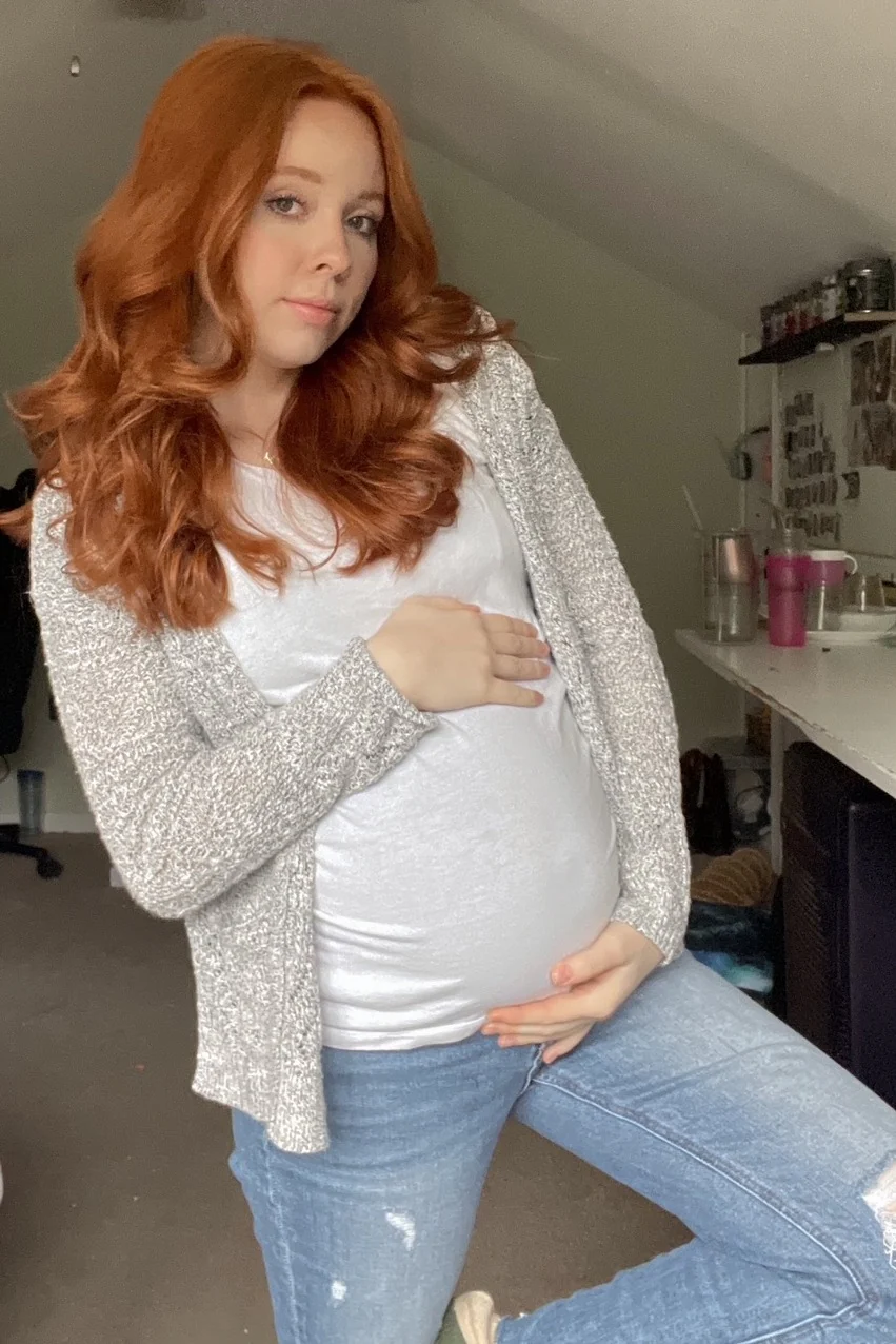 Blue Distressed Raw Hem Maternity Jeans - Image 7