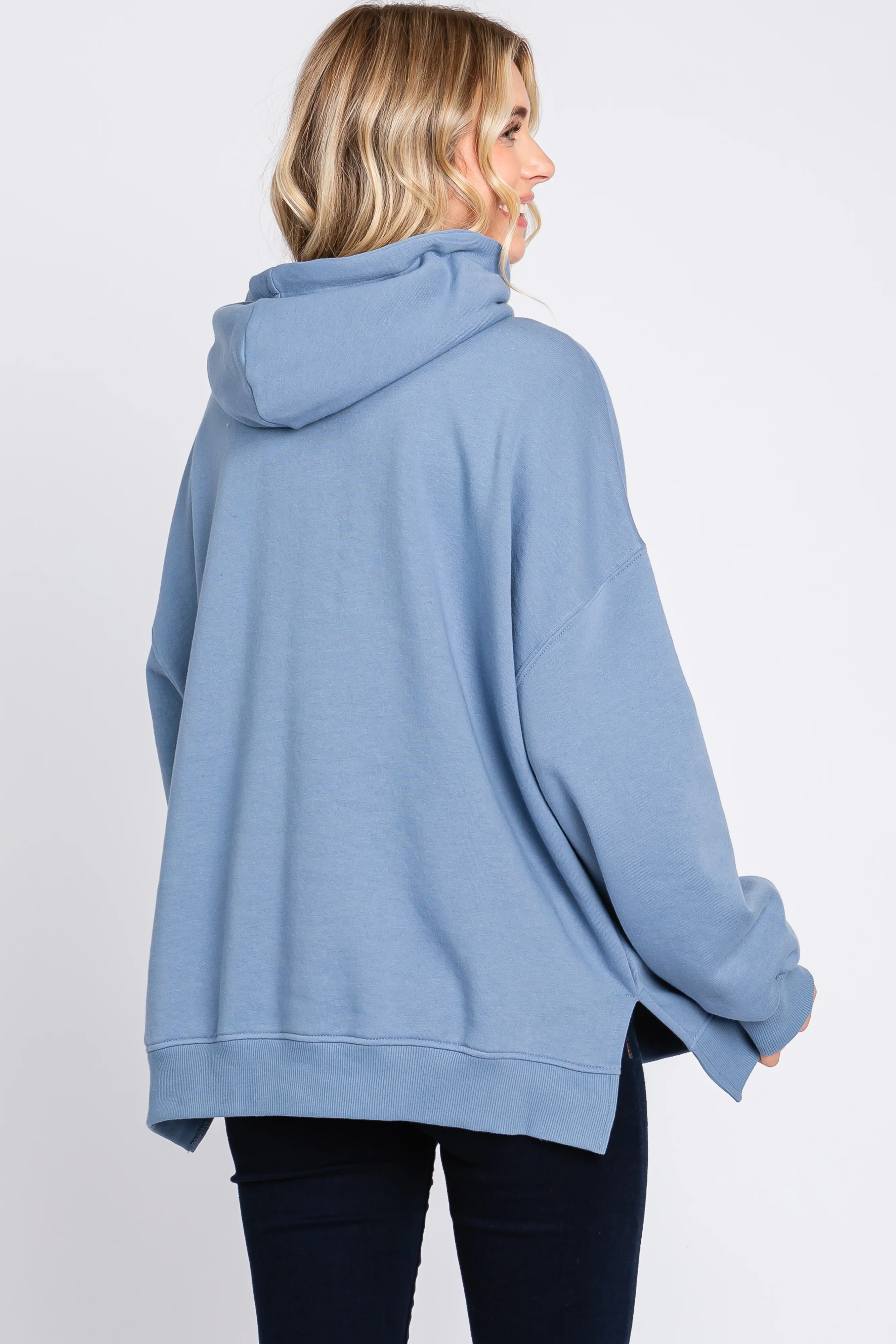 Blue Drawstring Hoodie - Image 3