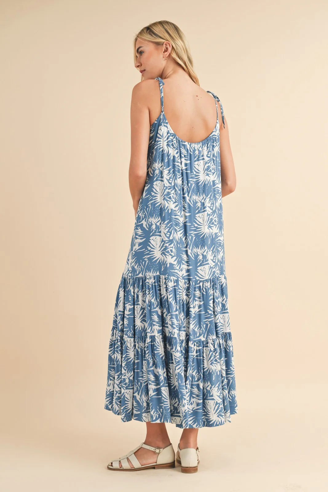 Blue Printed Maxi Dress - Image 3