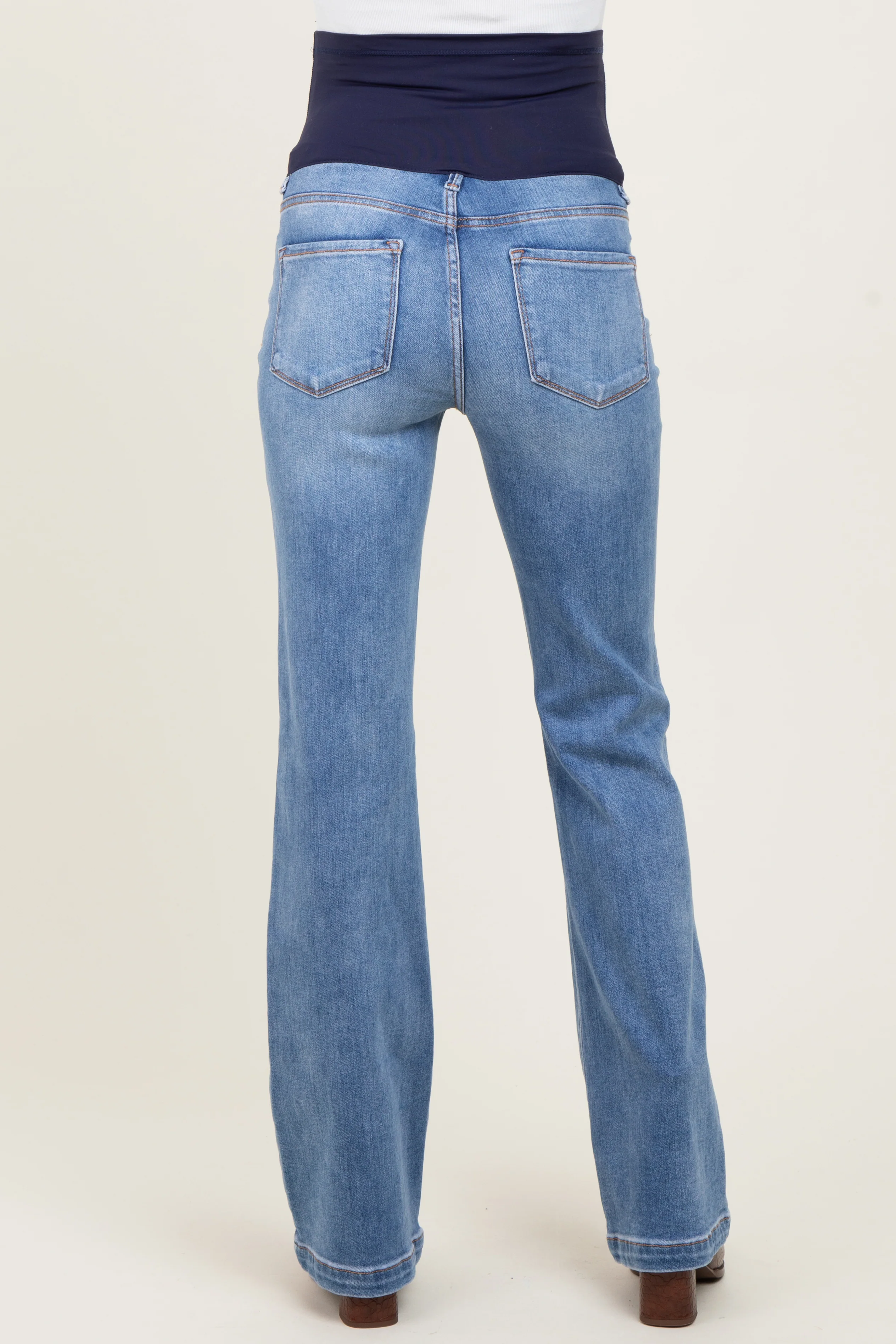 Blue Vintage Wash Bootcut Maternity Jeans - Image 5