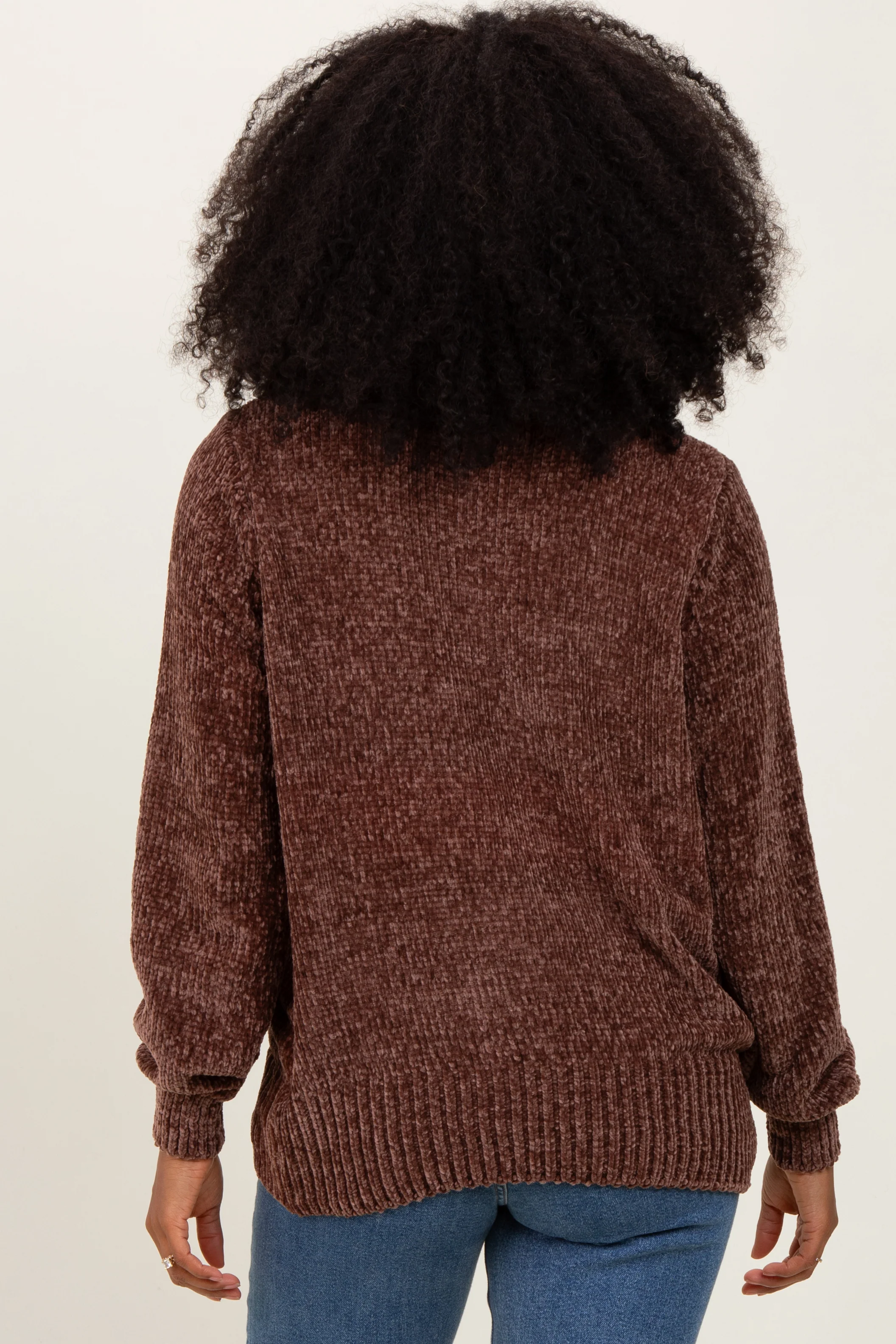 Brown Chenille Knit Sweater - Image 4