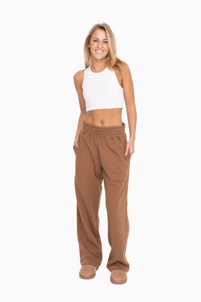 Brown Fleece Lined Maternity Lounge Pants - Image 4