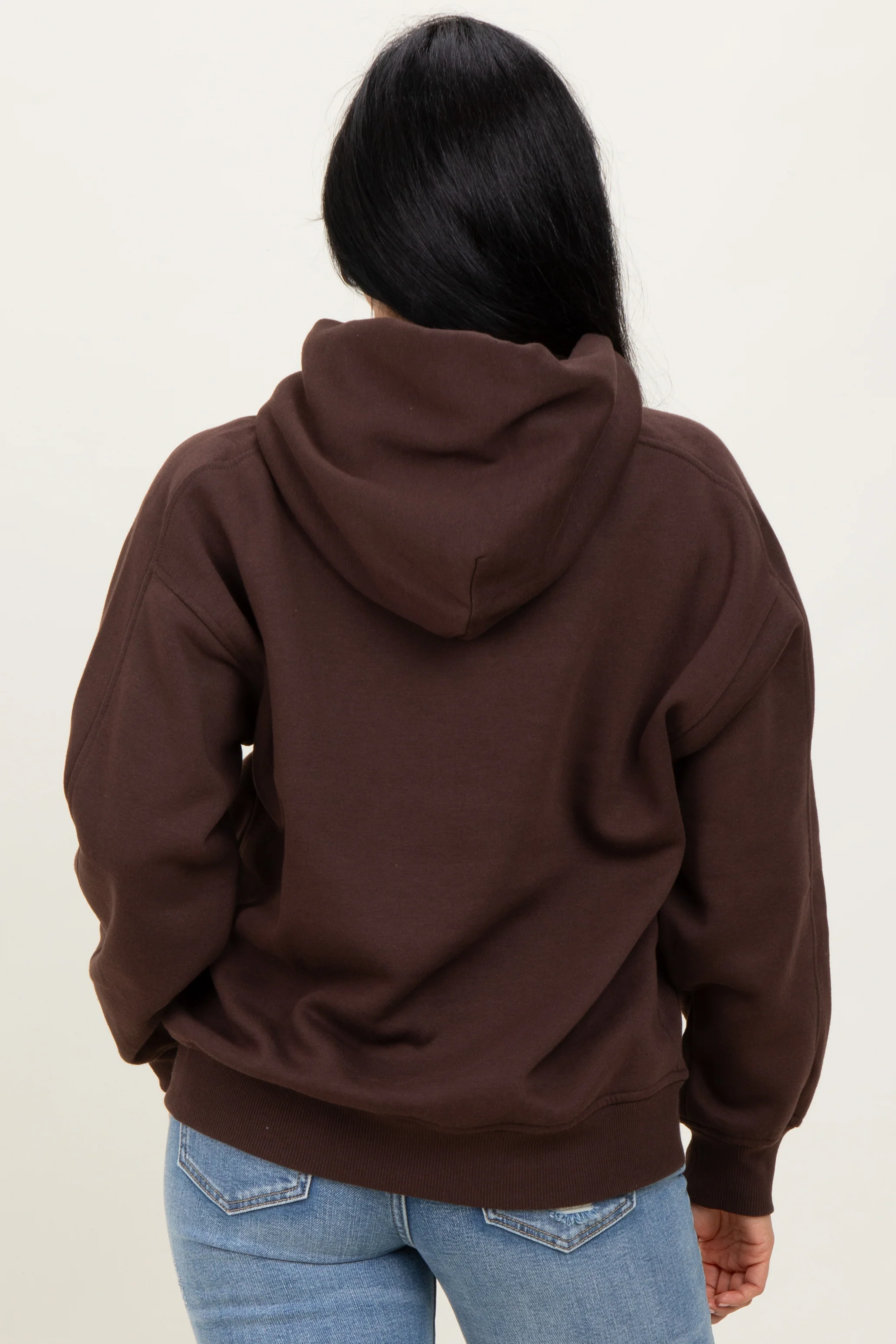 Brown Fleece Oversized Hoodie - Image 4