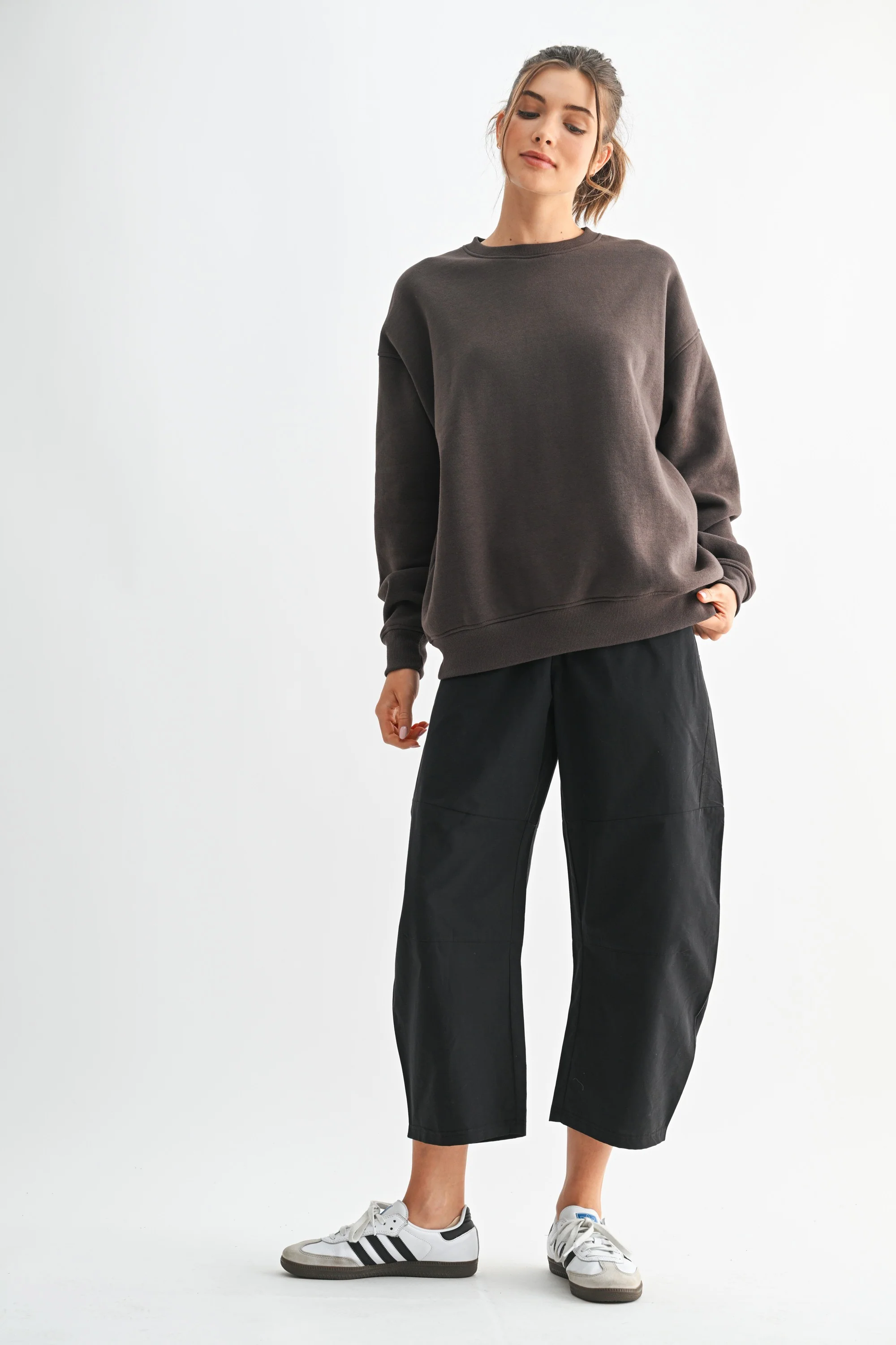 Brown Oversized Fleece Sweatshirt - Image 3