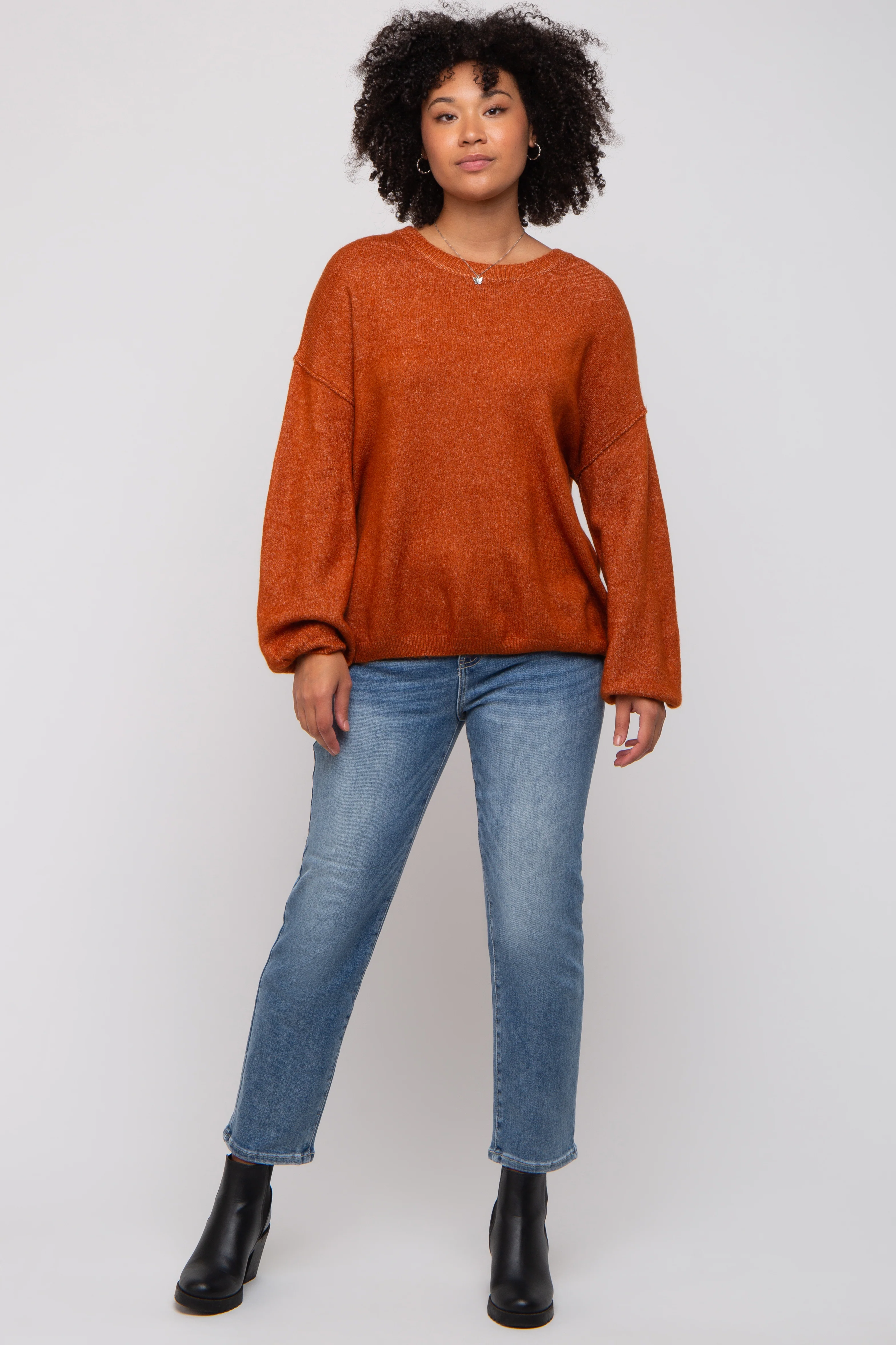 Camel Basic Drop Shoulder Sweater - Image 4