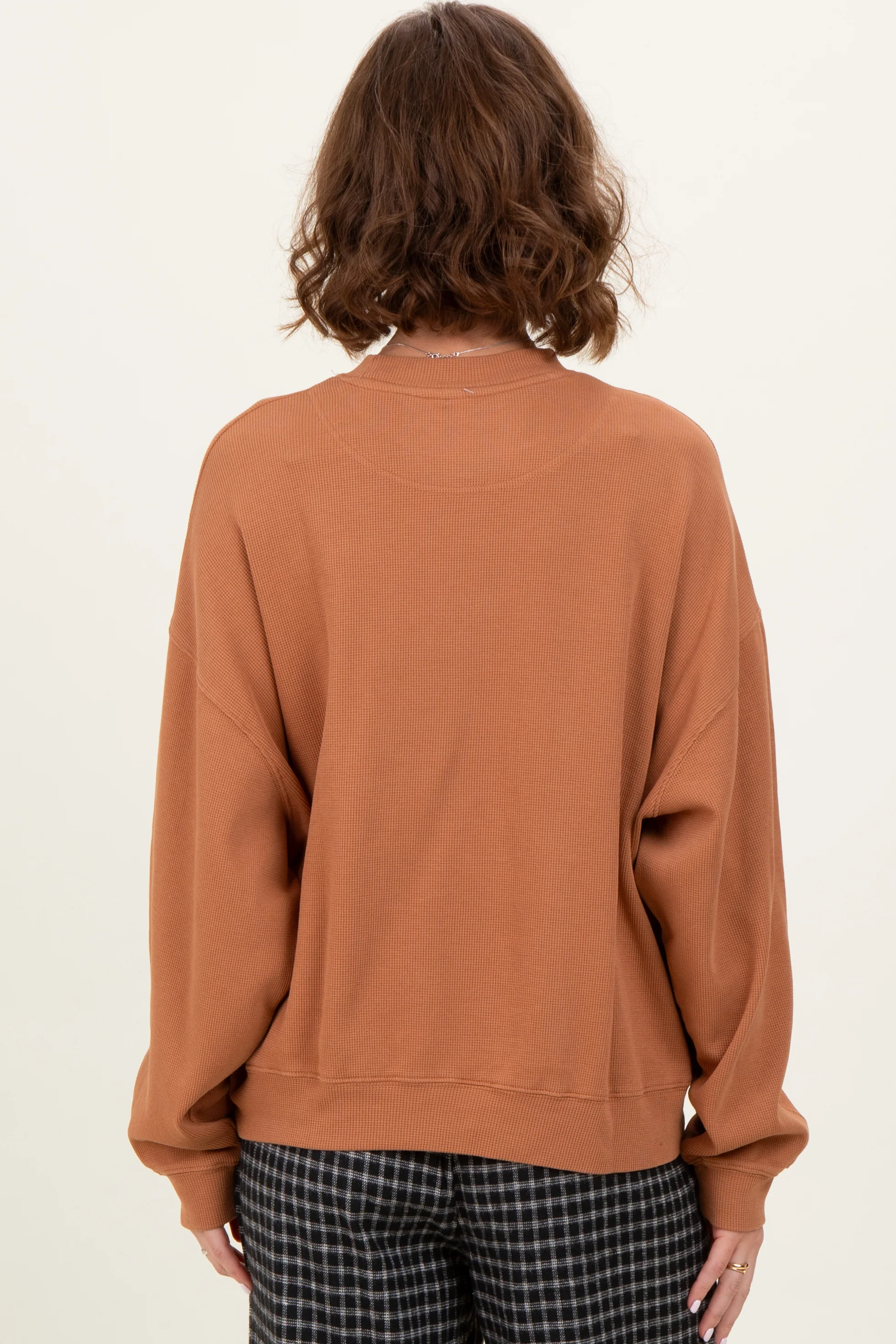 Camel Waffle Knit Pullover - Image 3