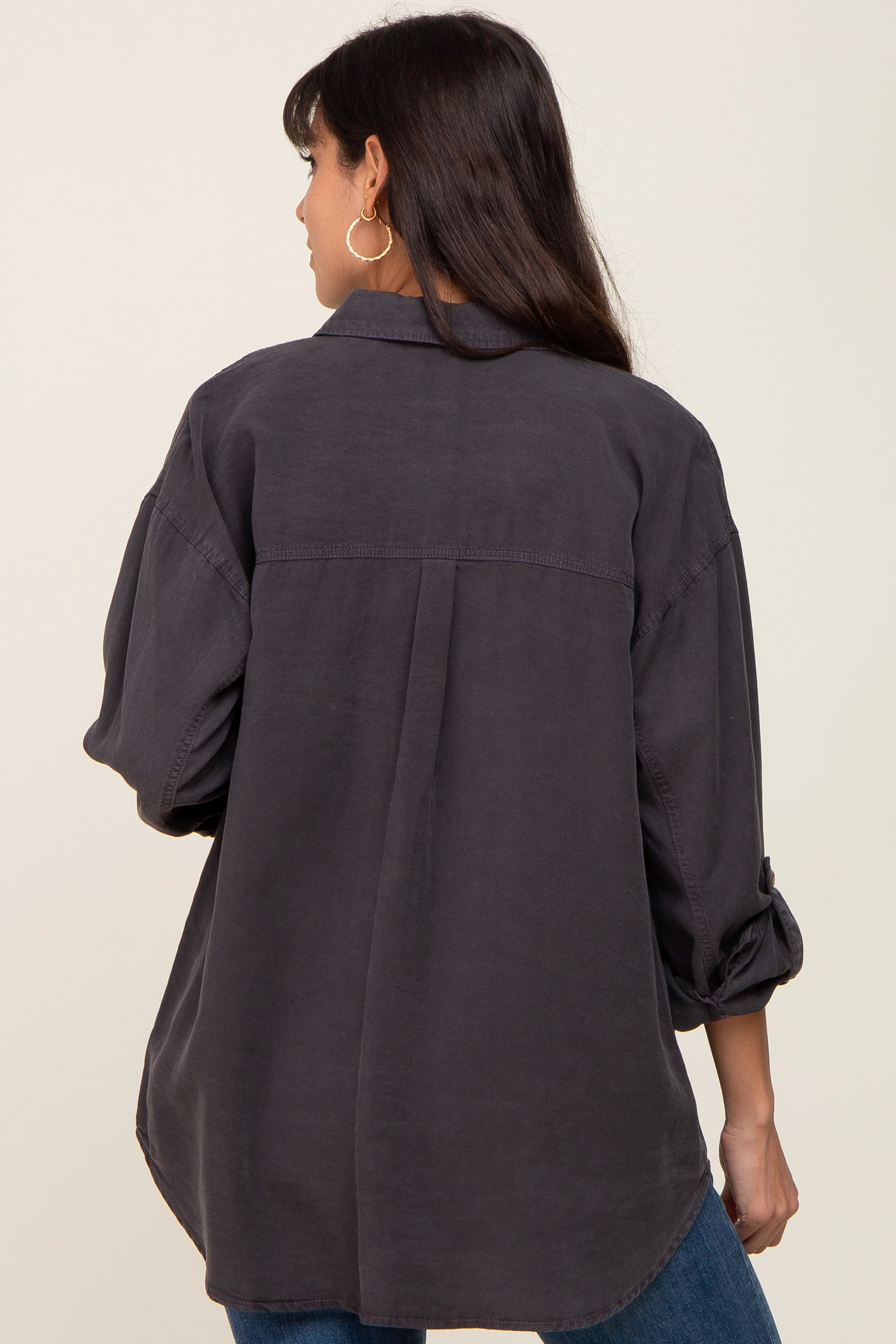Charcoal Button Down Top - Image 3