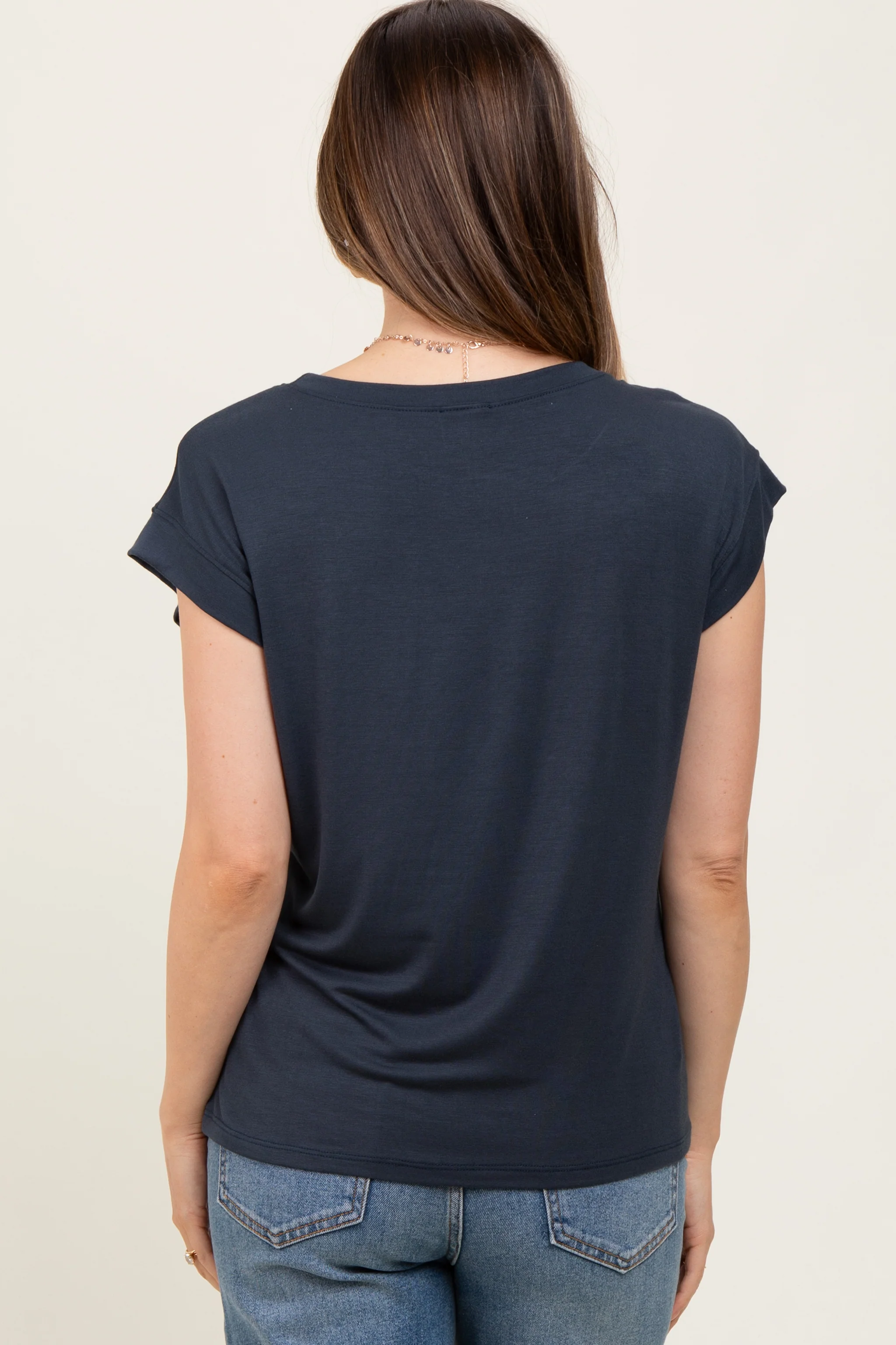 Charcoal Crew Neck Maternity Muscle Tee - Image 4
