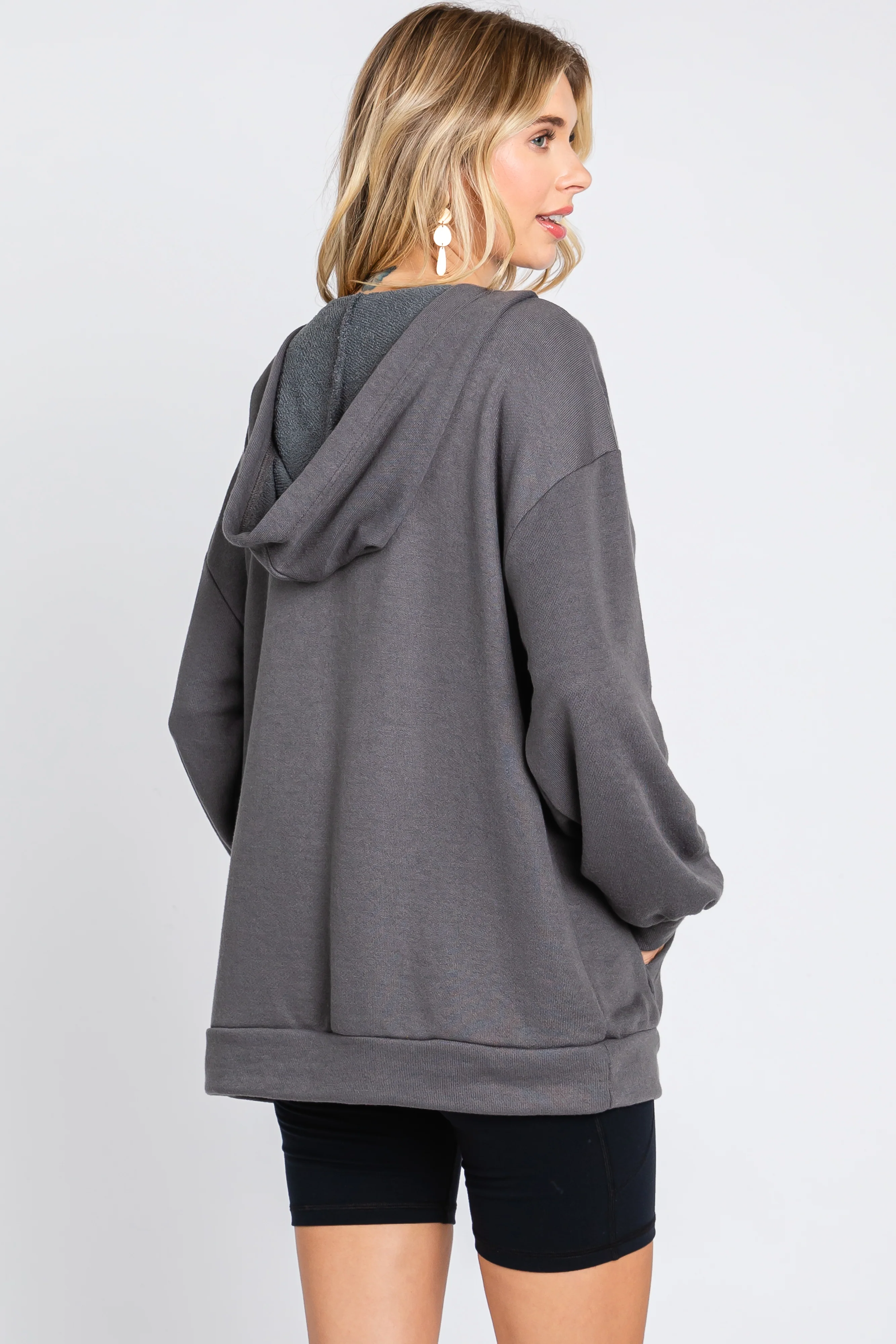 Charcoal Front Pocket Hoodie - Image 3