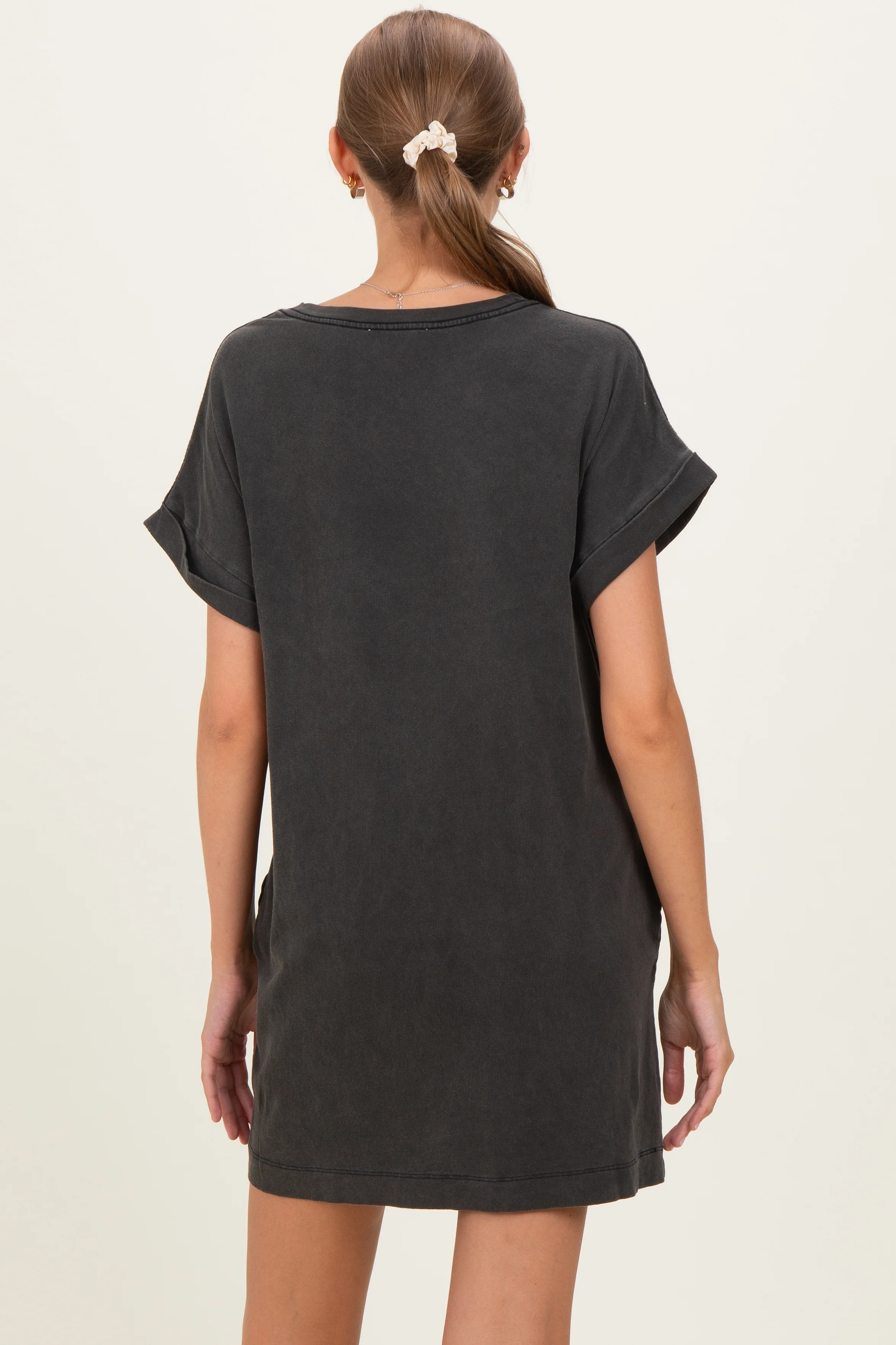 Charcoal Maternity T-Shirt Mini Dress - Image 4