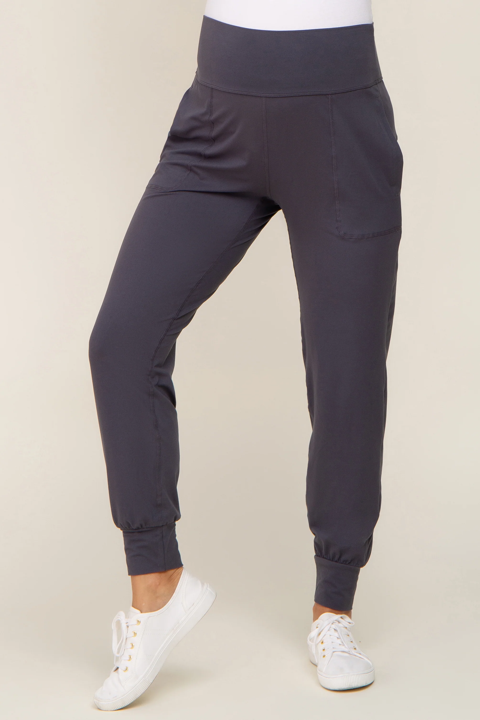 Charcoal Soft Maternity Jogger Pants - Image 2