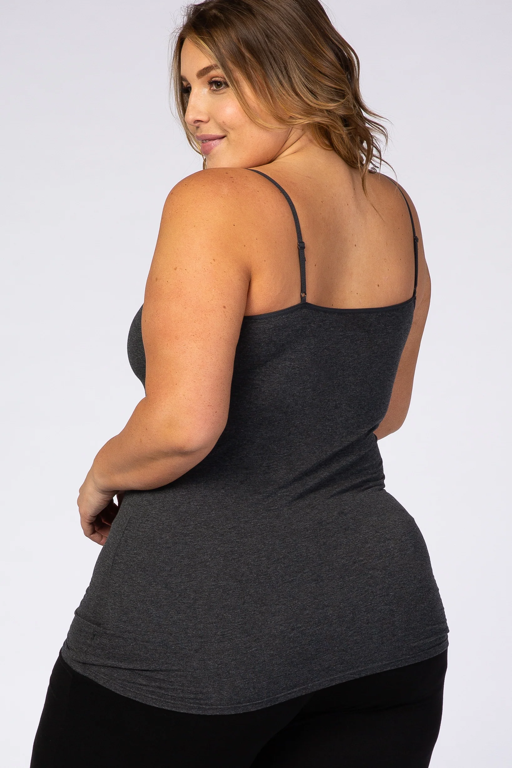 Charcoal Solid Plus Cami - Image 2