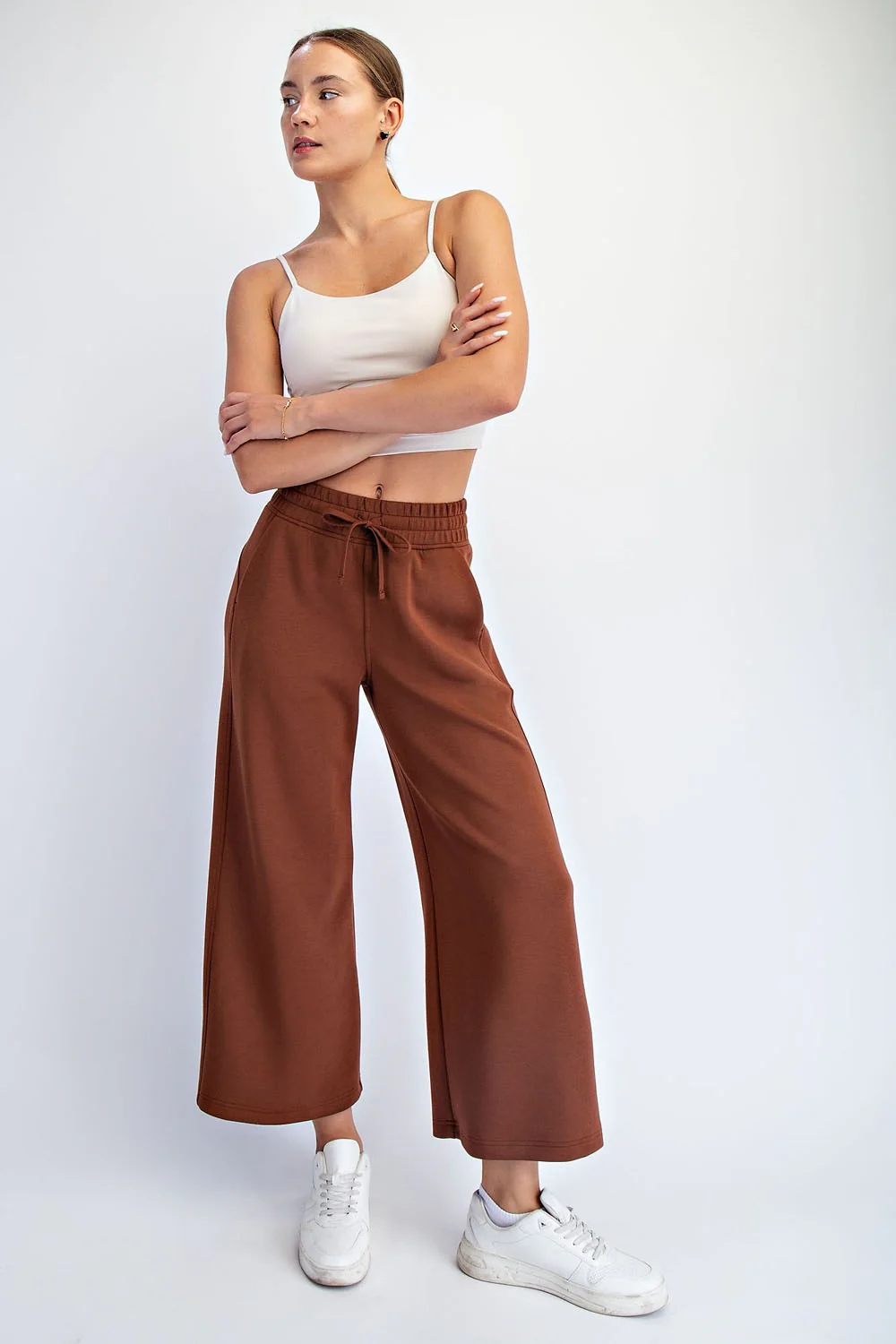Chestnut Ankle Wide Leg Maternity Lounge Pants - Image 5