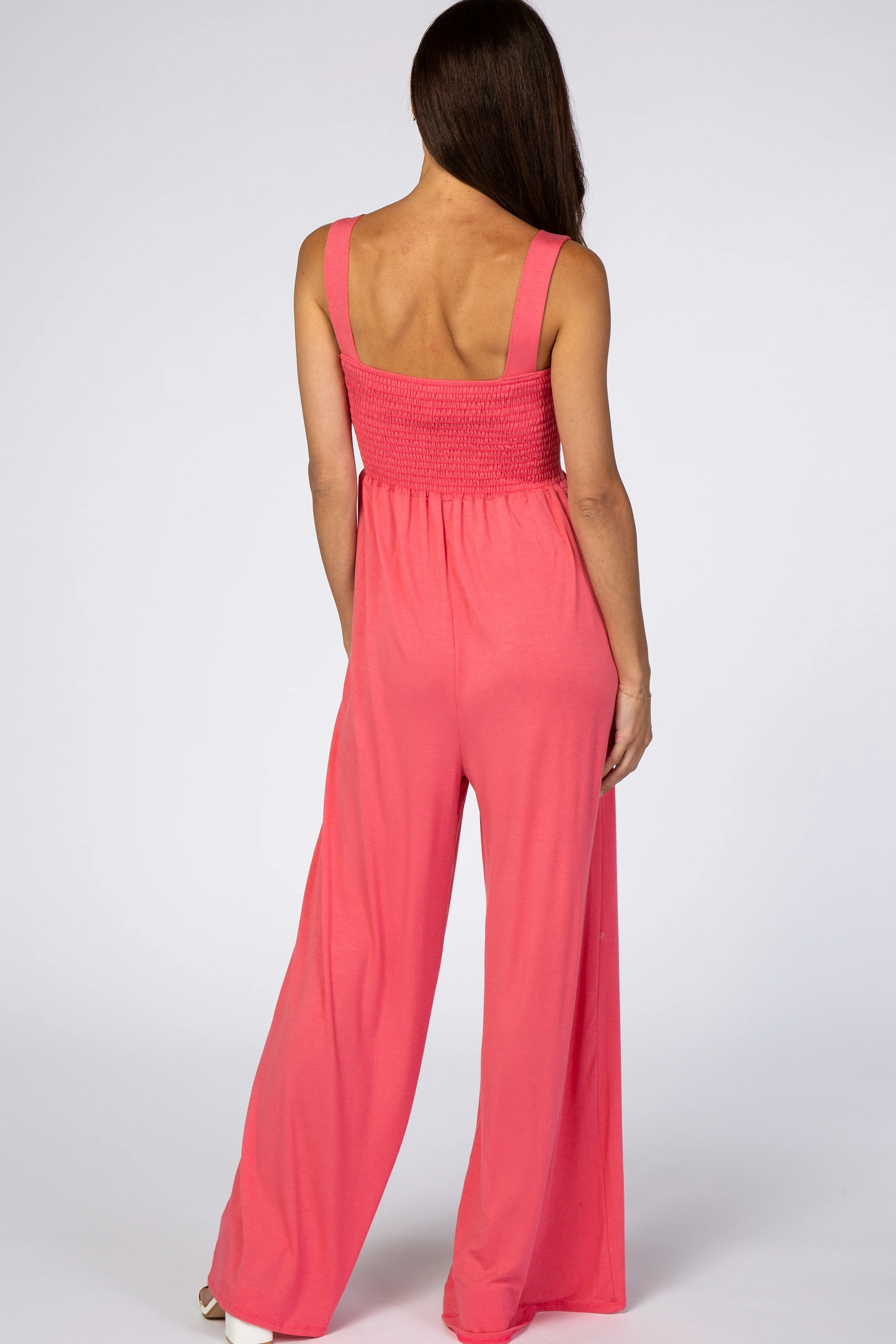 Coral Sleeveless Wide Leg Jumpsuit - Image 3