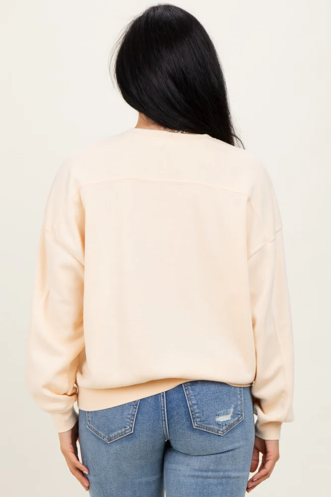 Cream Long Sleeve Sweatshirt - Image 4