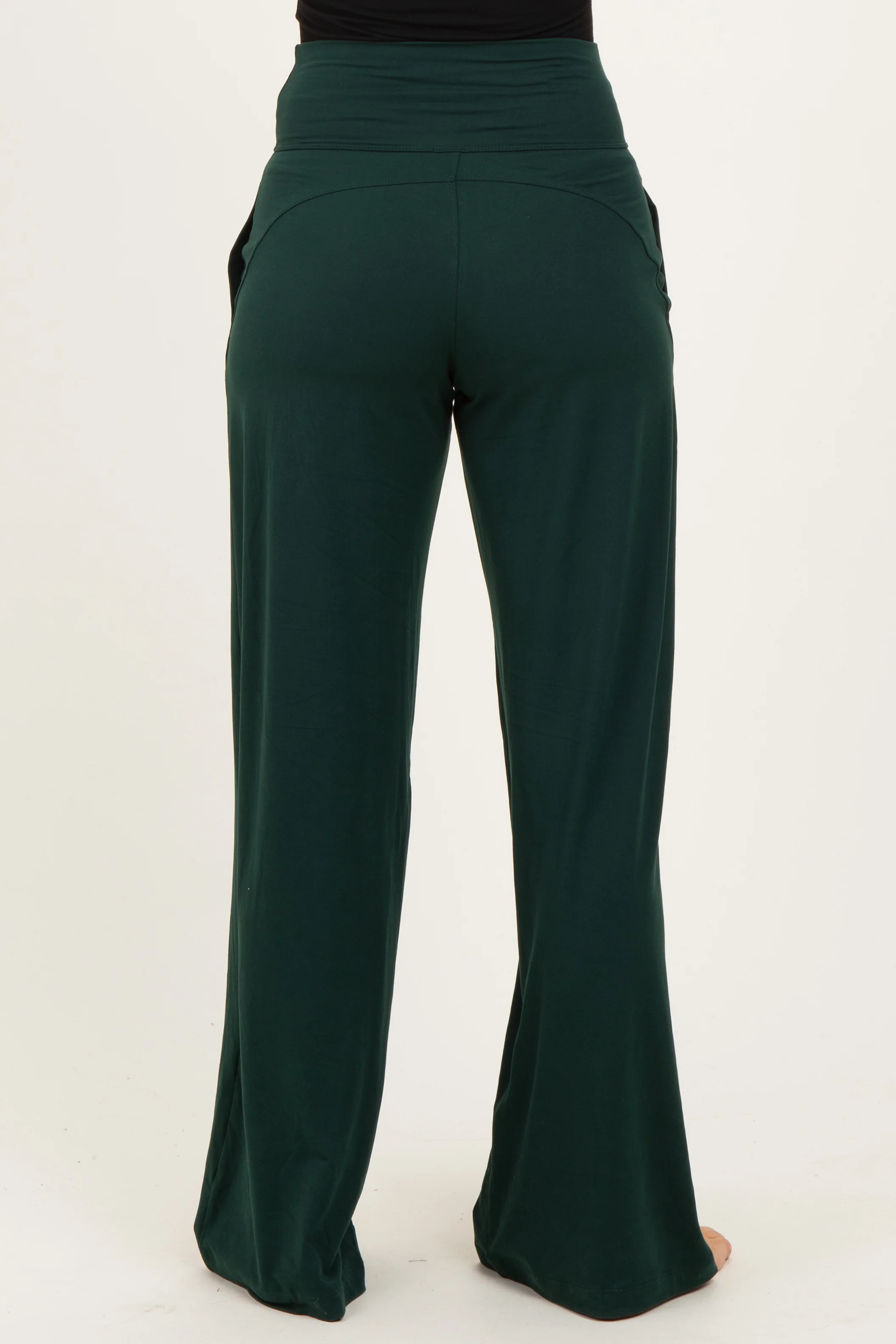 Forest Green Crossover Waist Active Wide Leg Pant - Image 5
