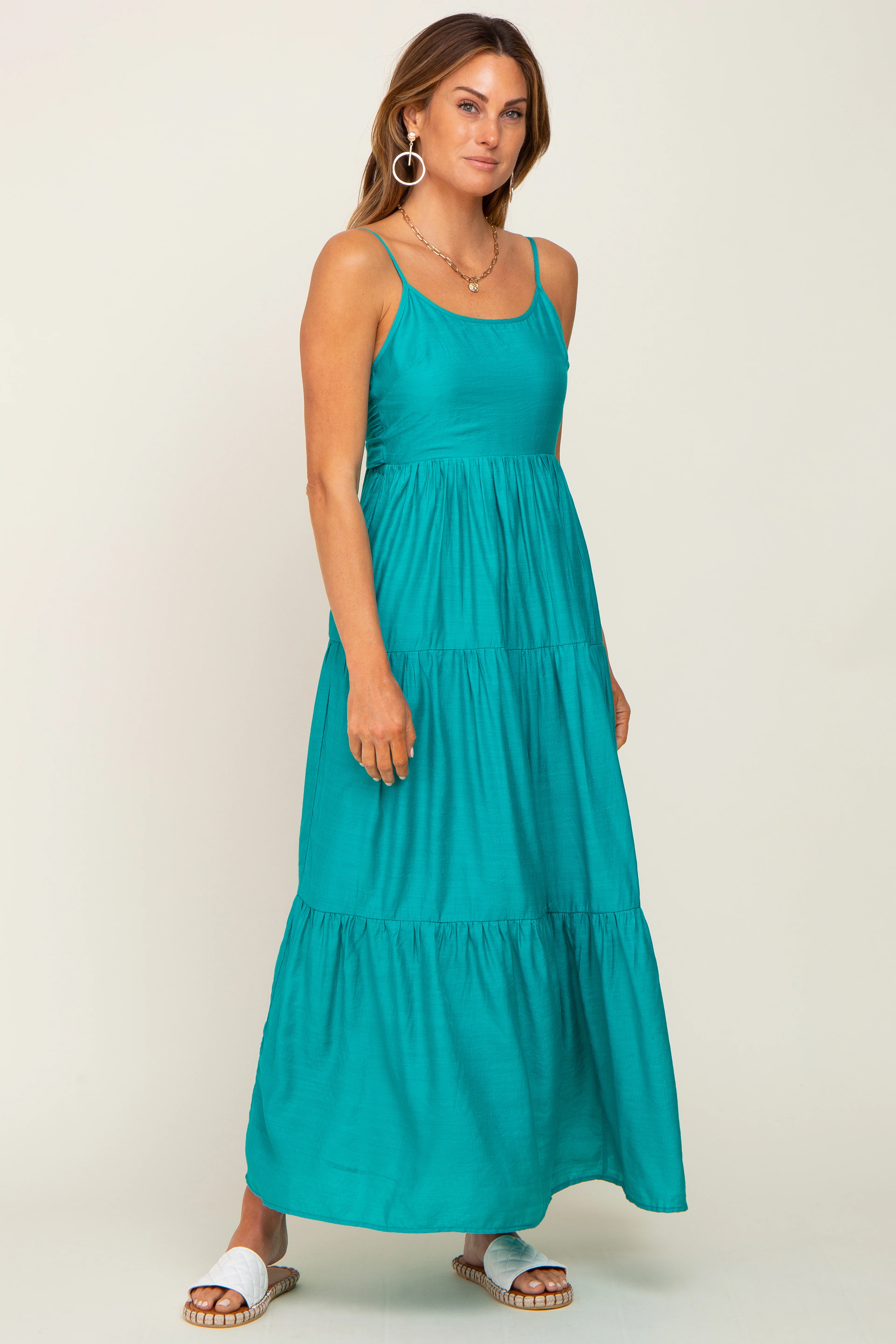 Green Tiered Maxi Dress - Image 5