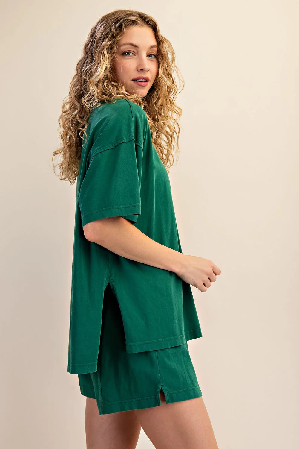 Green Washed Oversized Boxy Tee - Image 2