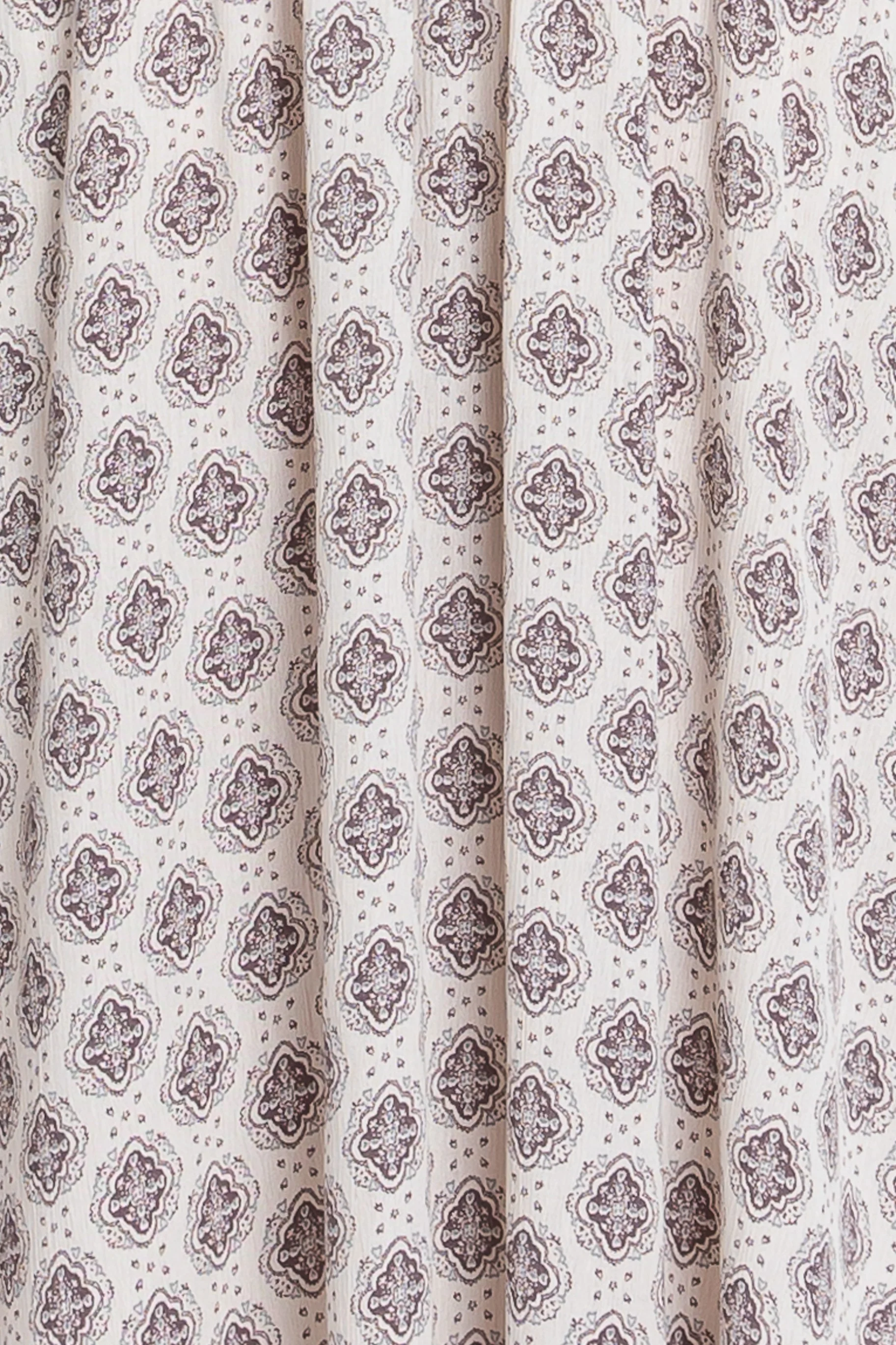 Grey Damask Print Smocked Waistband Midi Skirt - Image 4