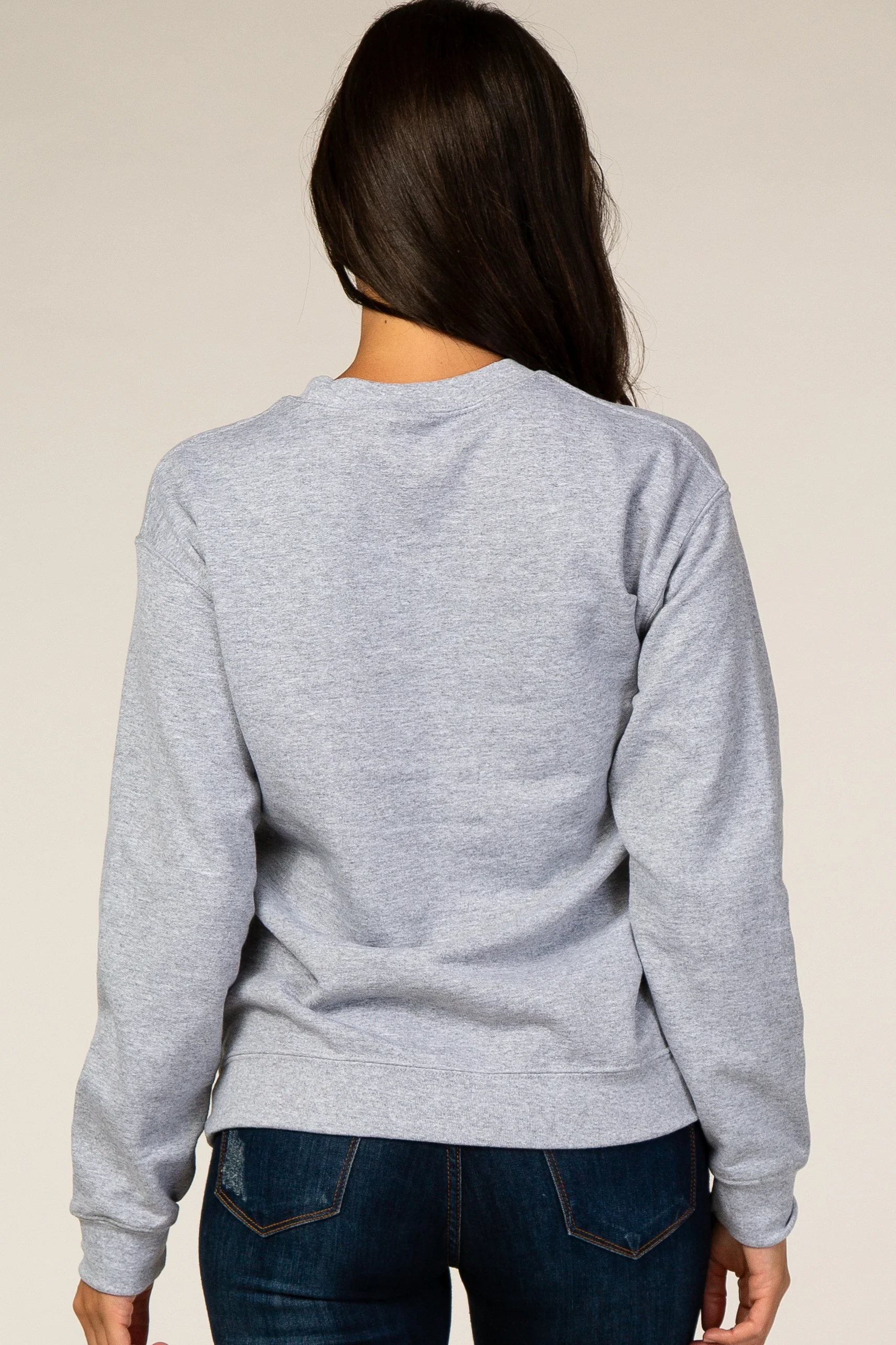 Grey Screen Print Mama Pullover Sweatshirt - Image 4