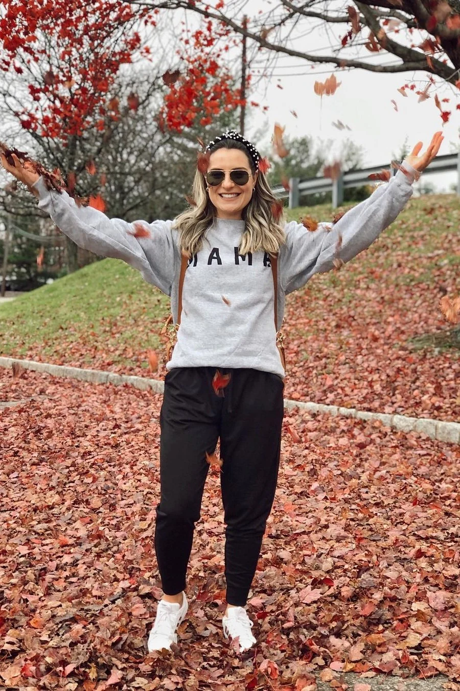 Grey Screen Print Mama Pullover Sweatshirt - Image 6