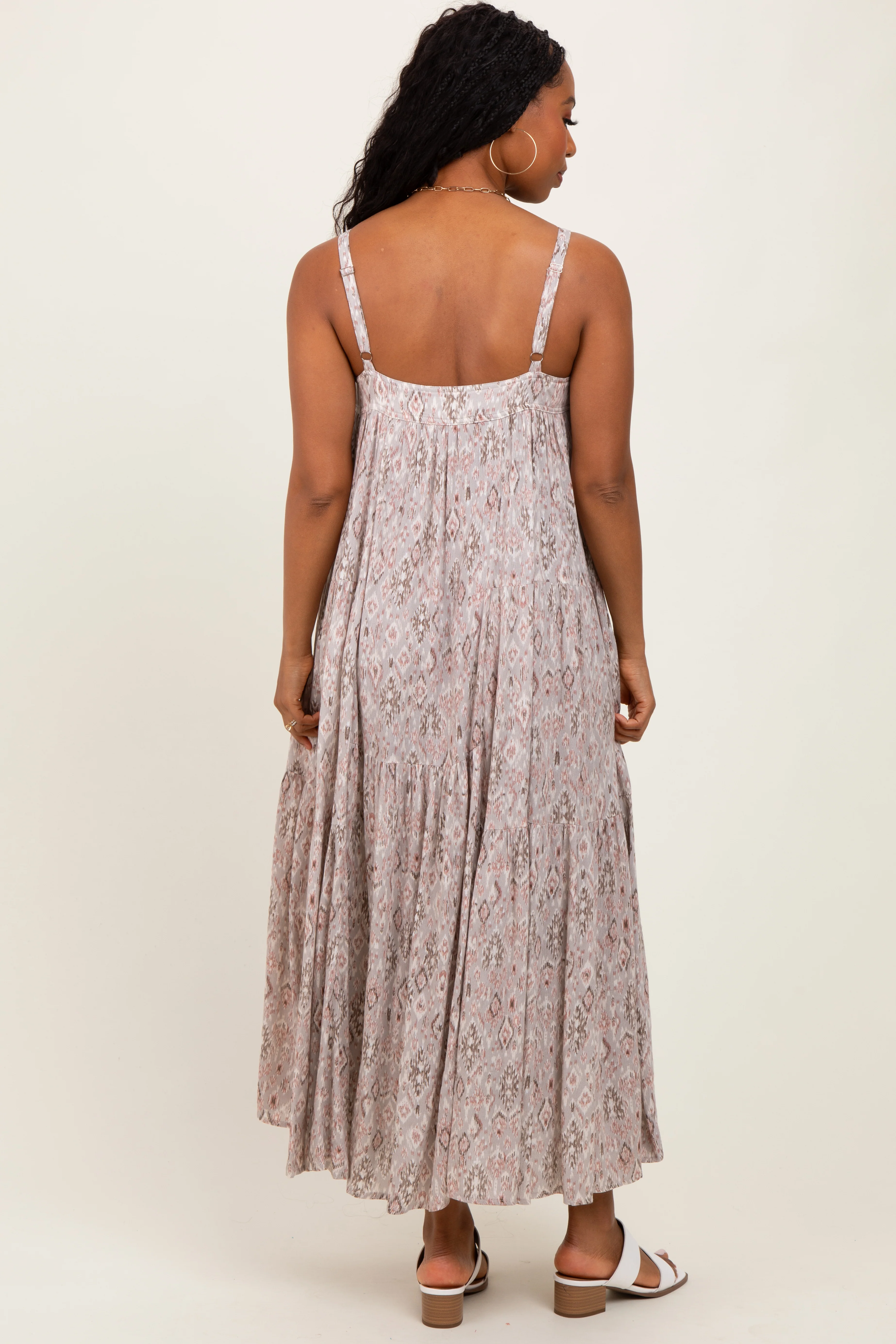 Grey Tiered Sleeveless Maxi Dress - Image 4