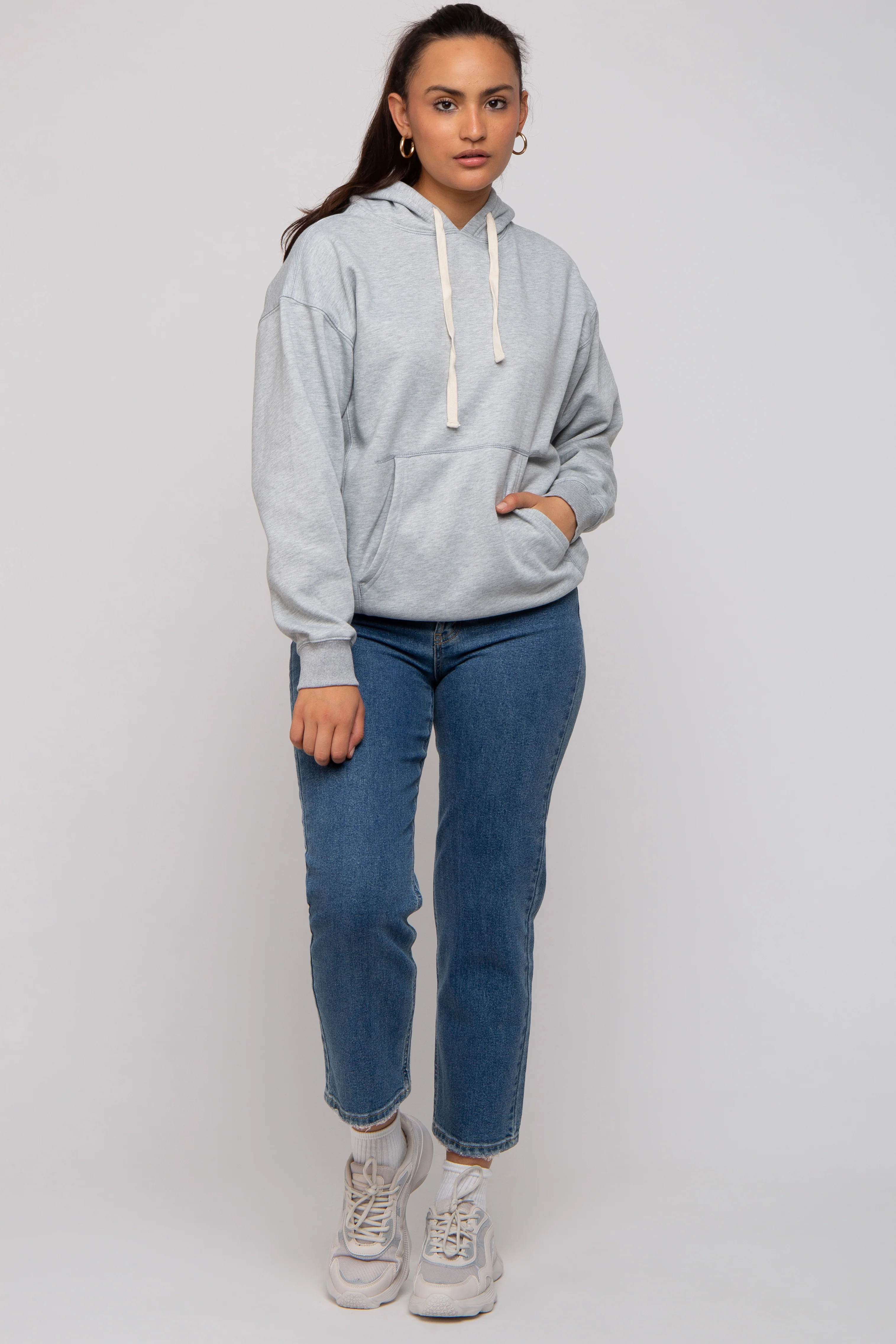 Heather Grey Basic Fleece Hoodie - Image 4