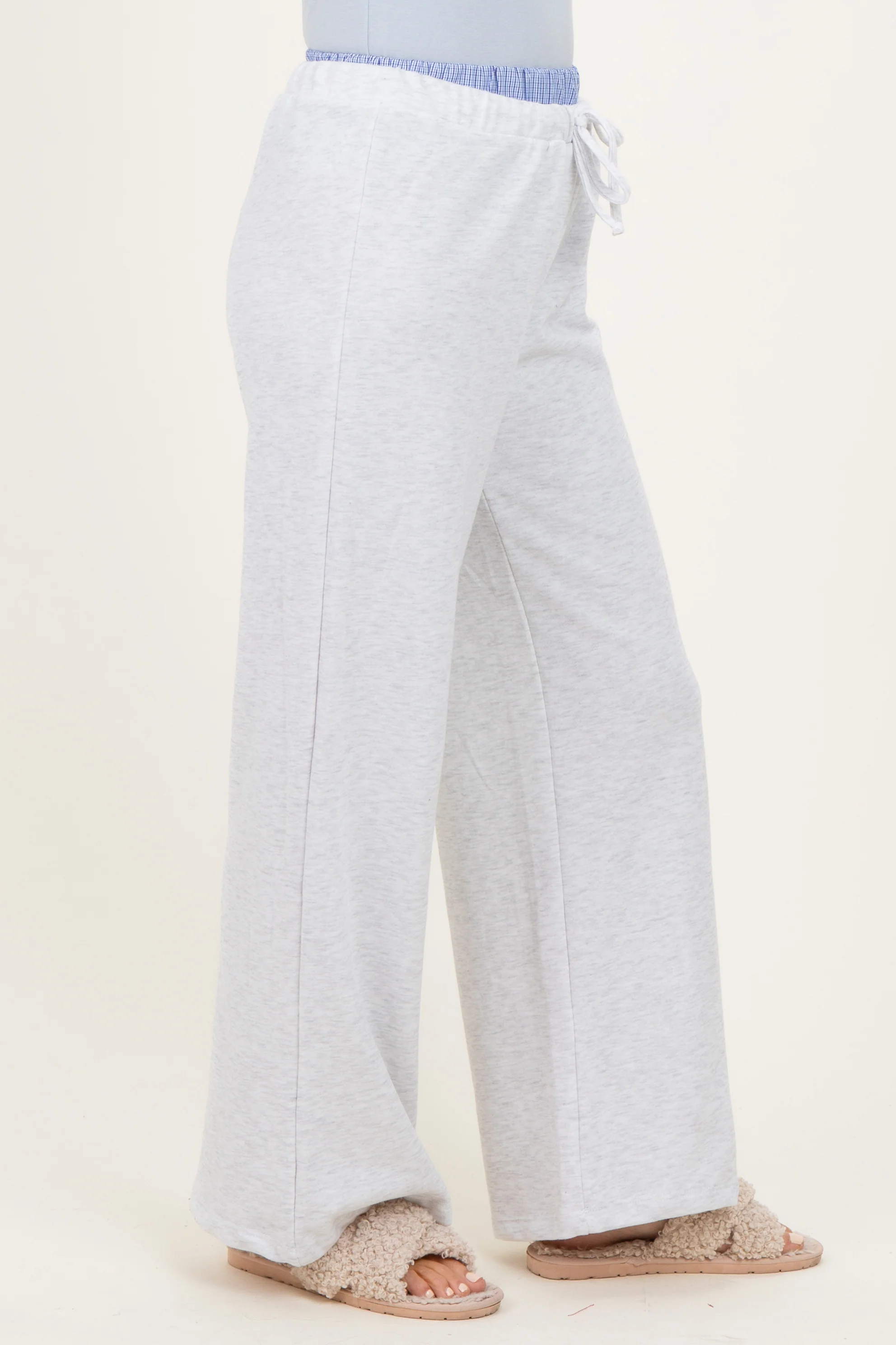 Heather Grey Contrast Waistband Lounge Pants - Image 4