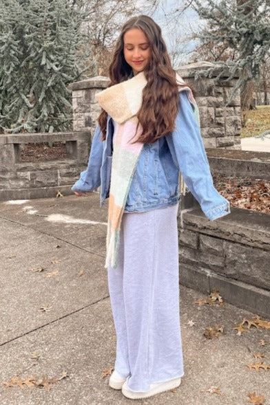 Heather Grey Wide Leg Fray Hem Maternity Sweatpants - Image 7